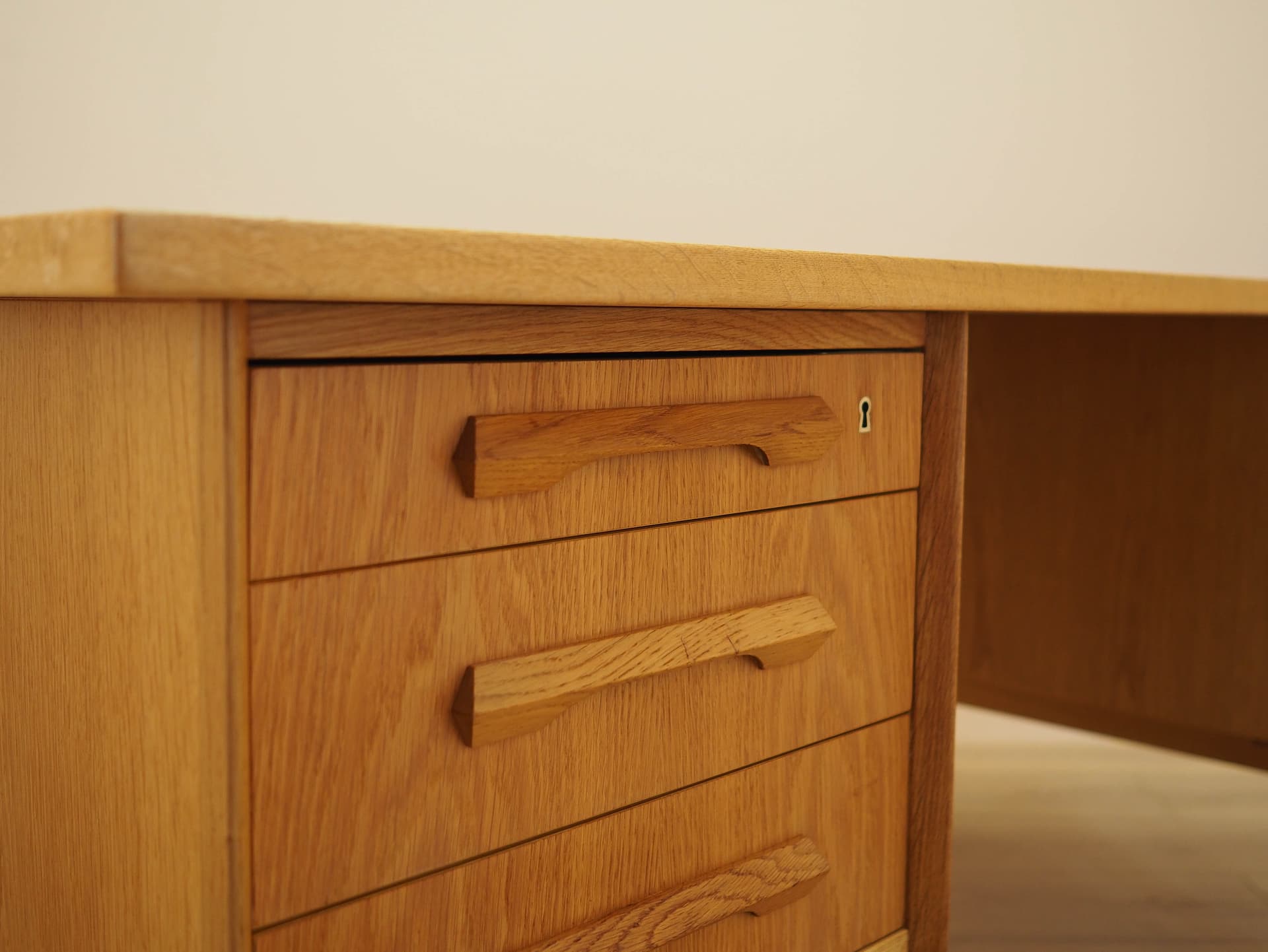 Desk, brown oak, by H. Kjærnulf, Denmark, 1960s. - 333789