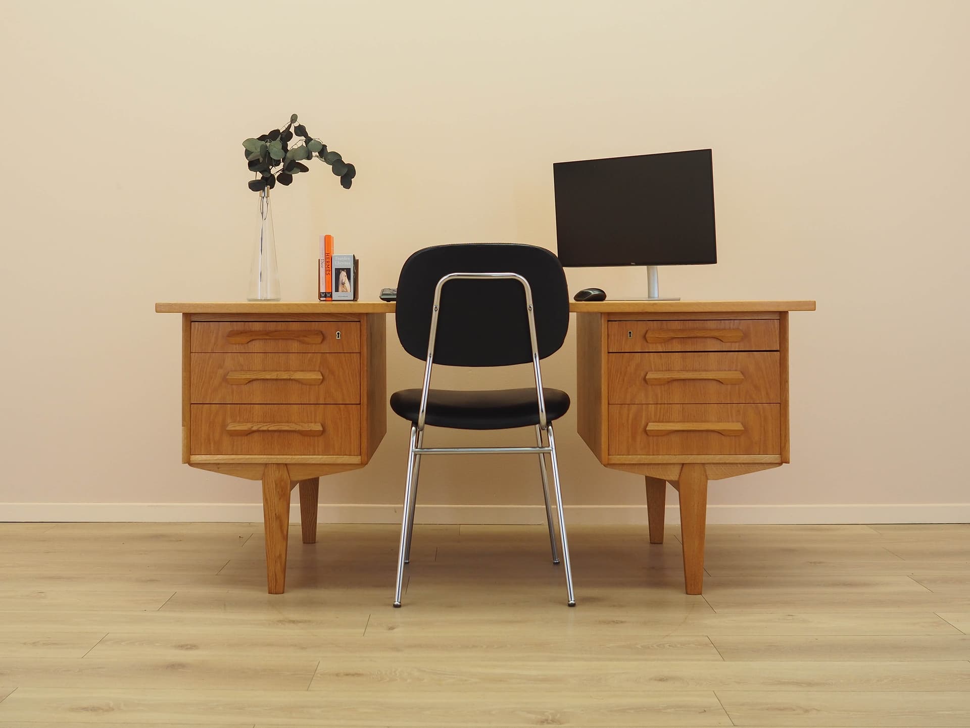 Desk, brown oak, by H. Kjærnulf, Denmark, 1960s. - 333779