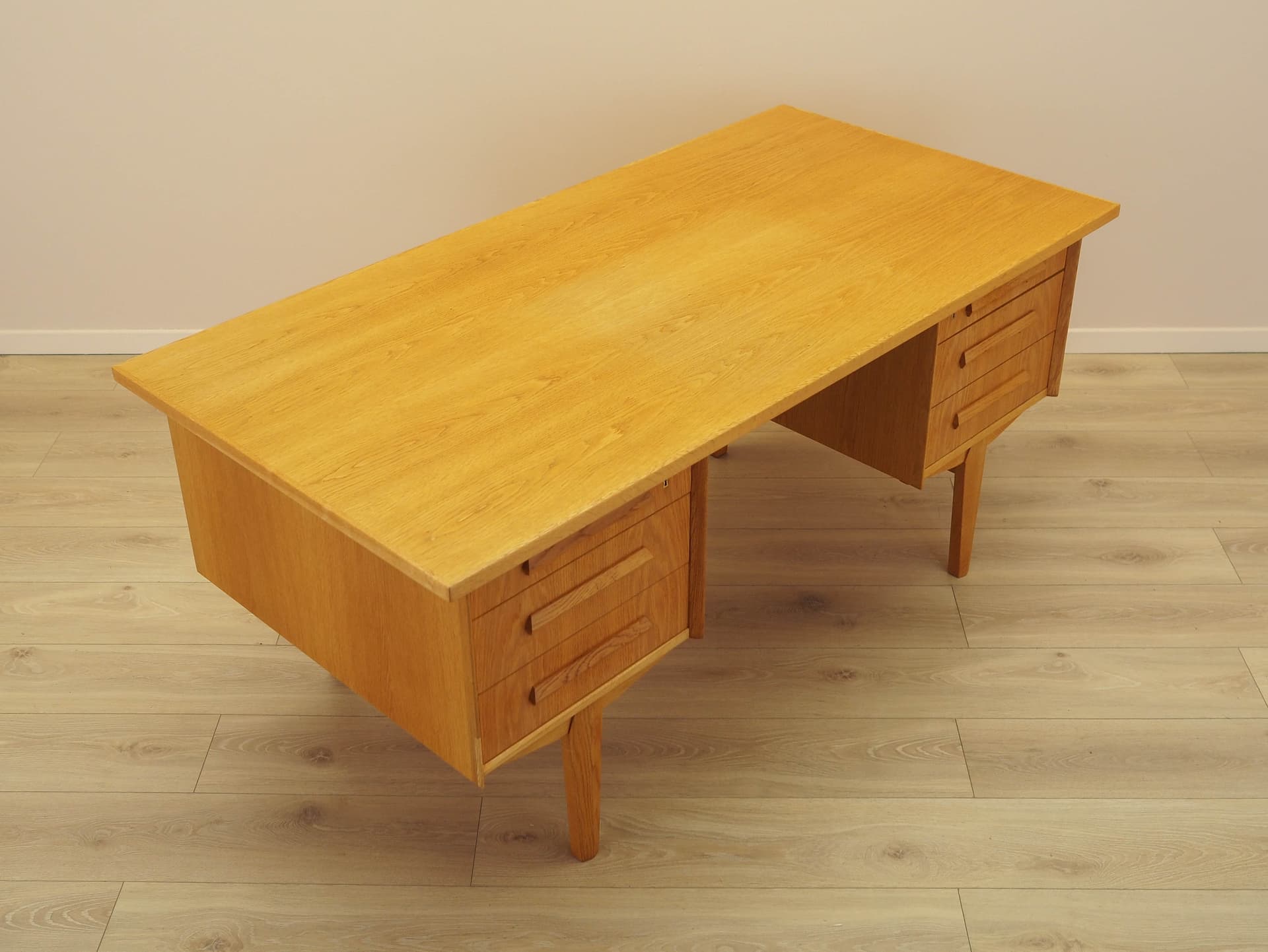 Desk, brown oak, by H. Kjærnulf, Denmark, 1960s. - 333784