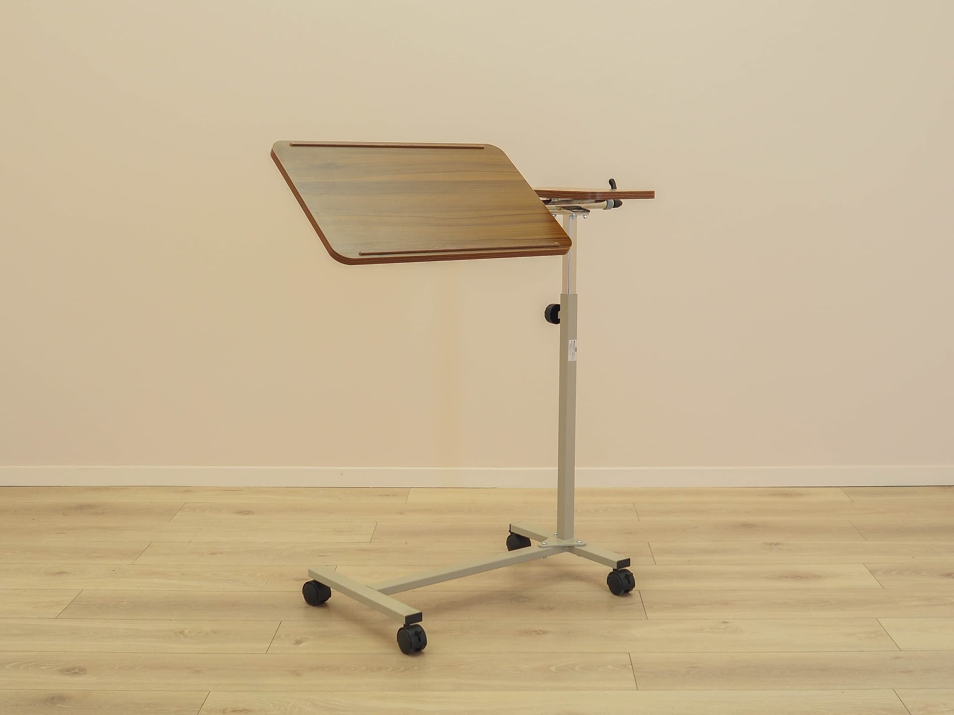 Music stand, brown walnut, beige metal, Denmark - 333794