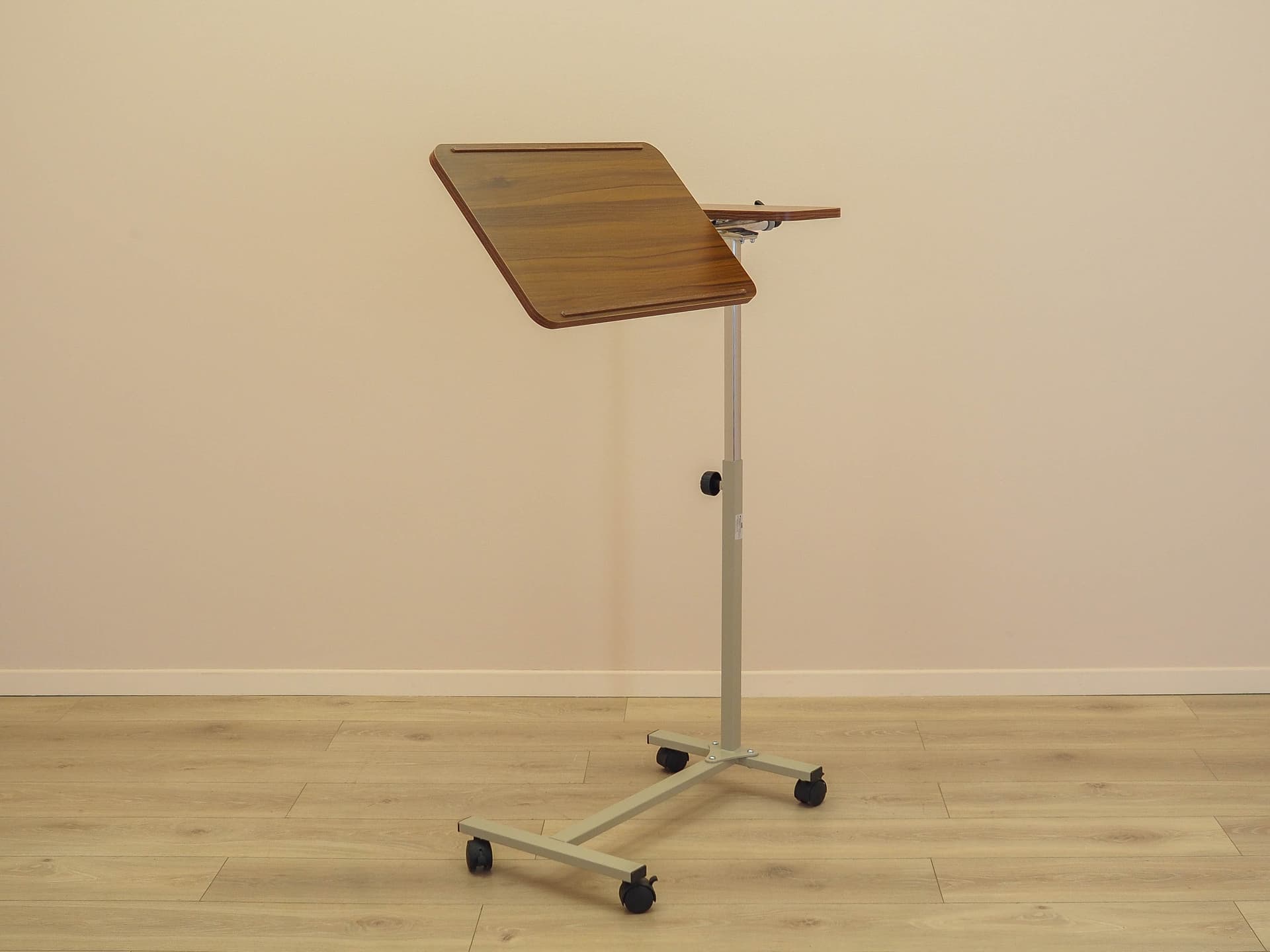 Music stand, brown walnut, beige metal, Denmark - 333806