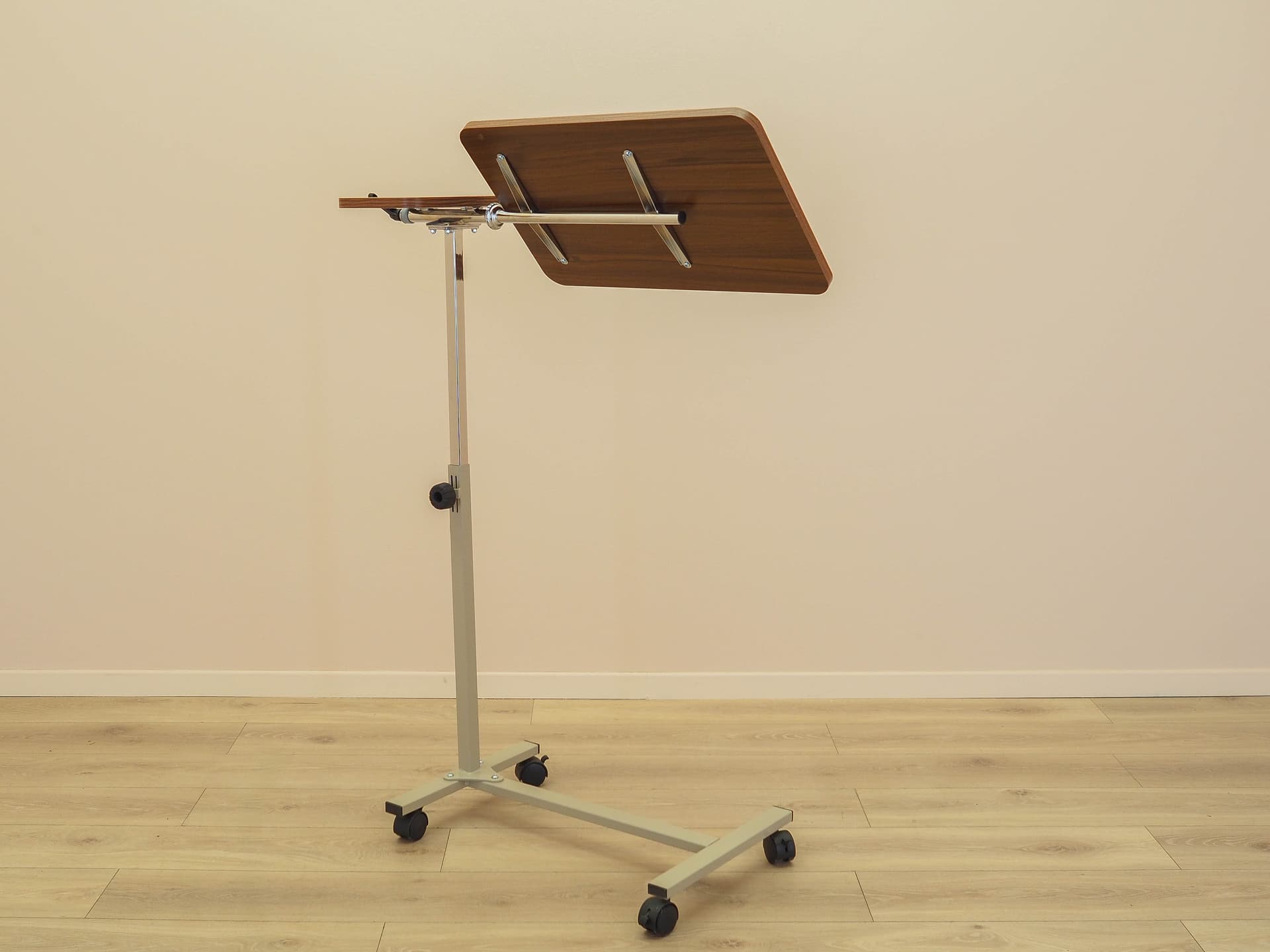 Music stand, brown walnut, beige metal, Denmark - 333807