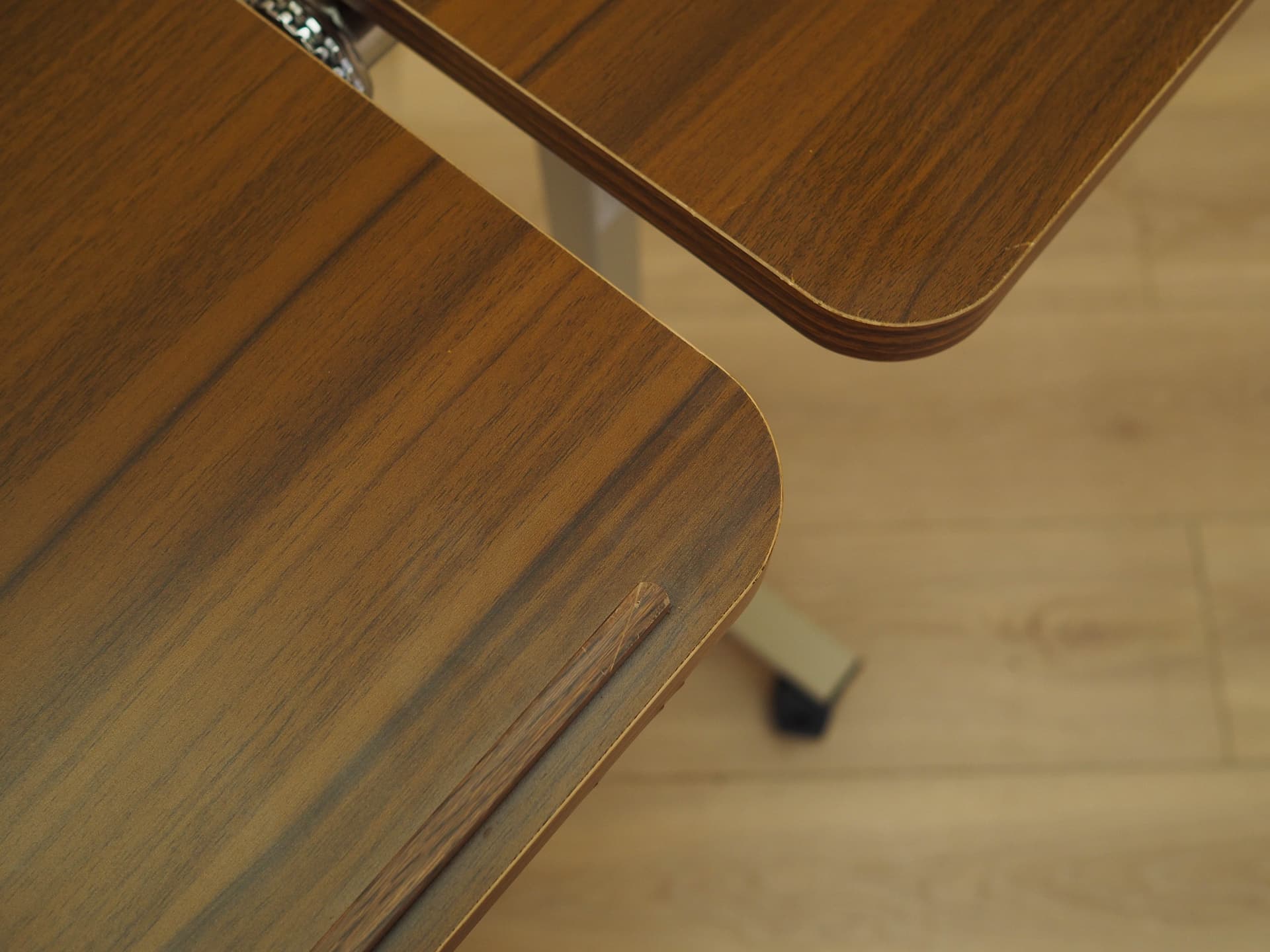 Music stand, brown walnut, beige metal, Denmark - 333801