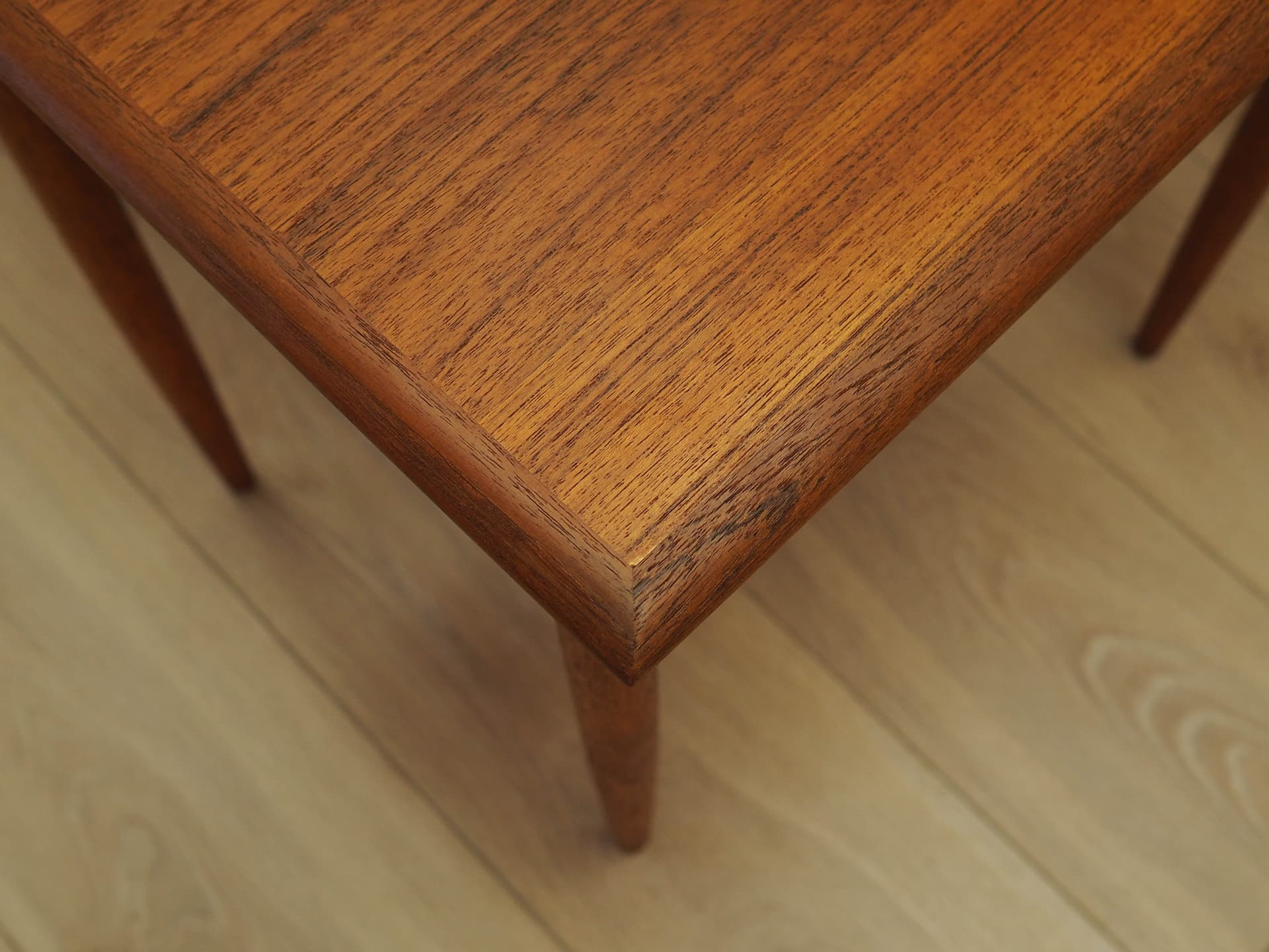 Set of three side tables, brown teak, Denmark, 1970s. - 333914