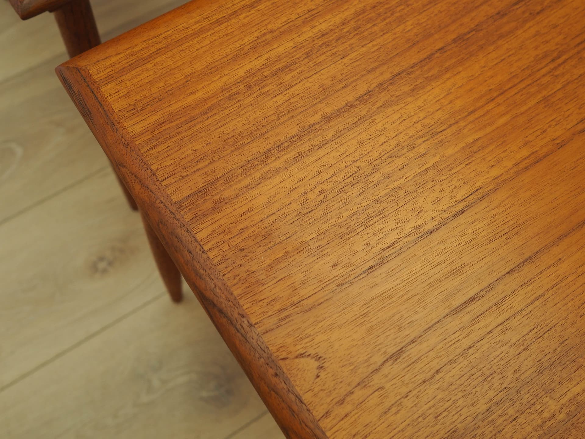 Set of three side tables, brown teak, Denmark, 1970s. - 333917