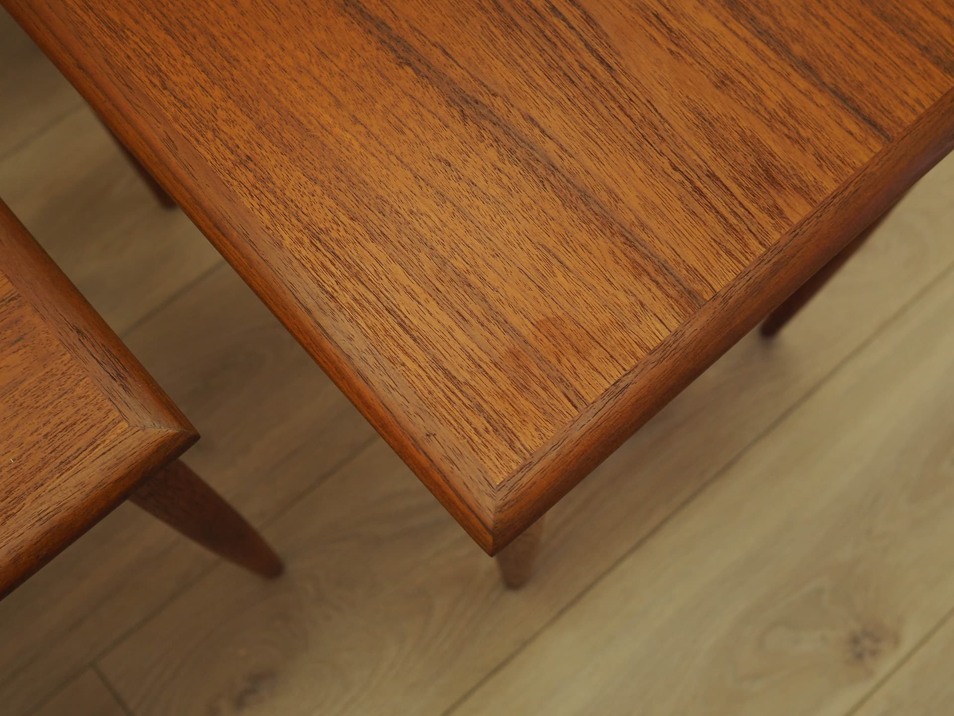 Set of three side tables, brown teak, Denmark, 1970s. - 333913