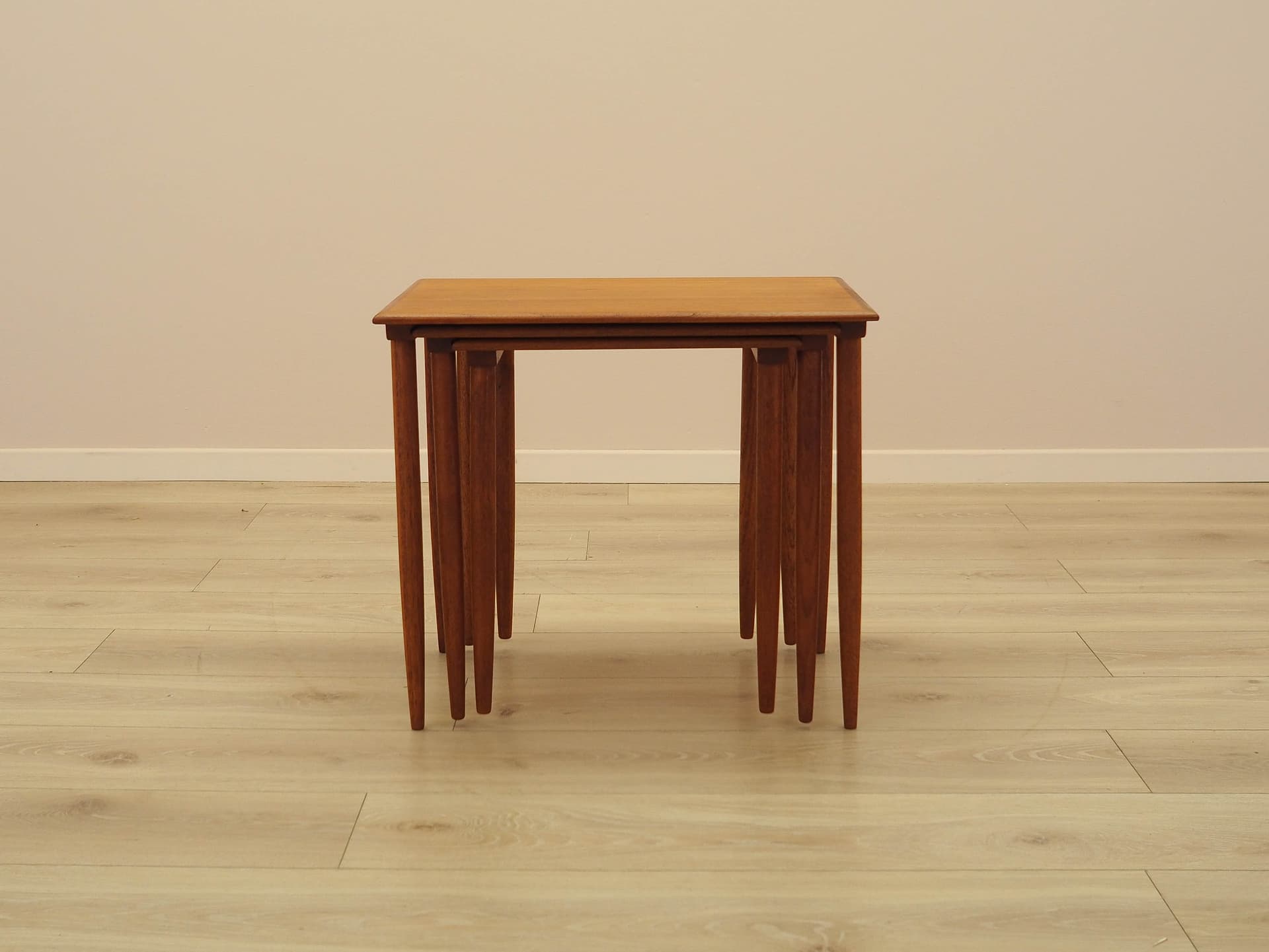 Set of three side tables, brown teak, Denmark, 1970s. - 333915