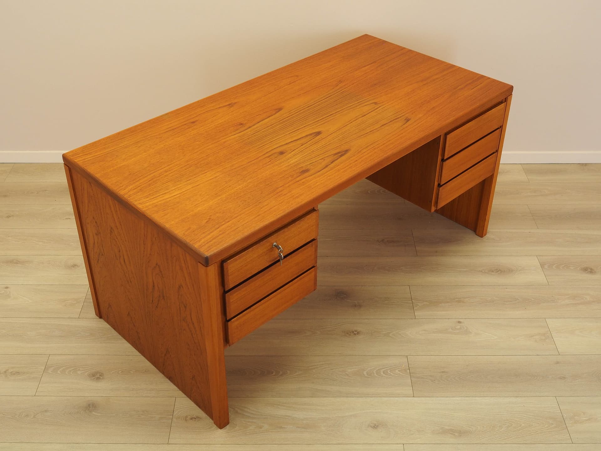 Desk, brown teak, Omann Jun, Denmark, 1970s. - 333927