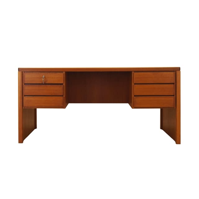 Desk, brown teak, Omann Jun, Denmark, 1970s. - DIMENSION