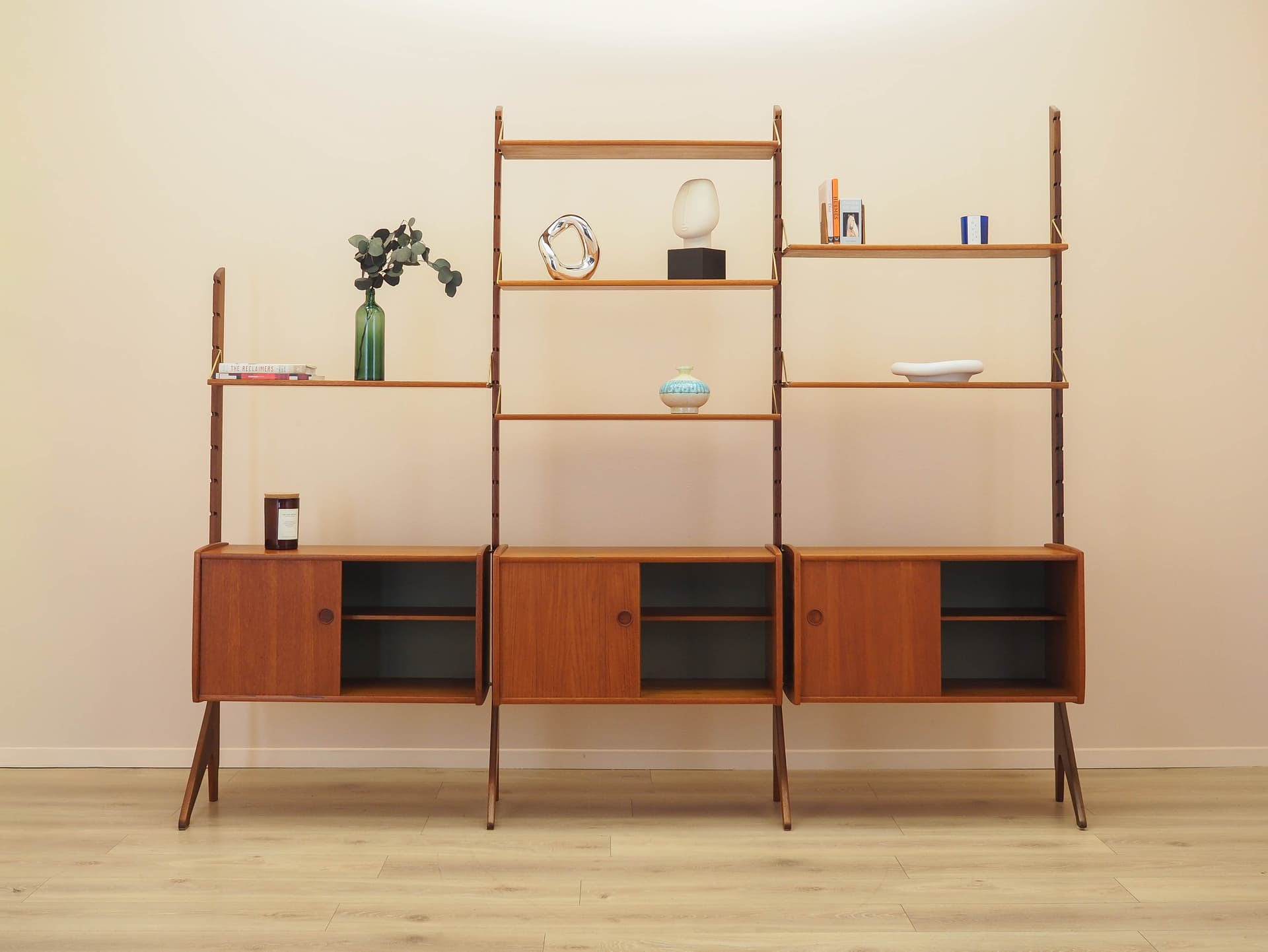 Regał systemowy, teak brązowy, proj. J. Texmon & E. Blindheim, Blindheim Mobelfabrikk, Norwegia, lata 60. - 333962