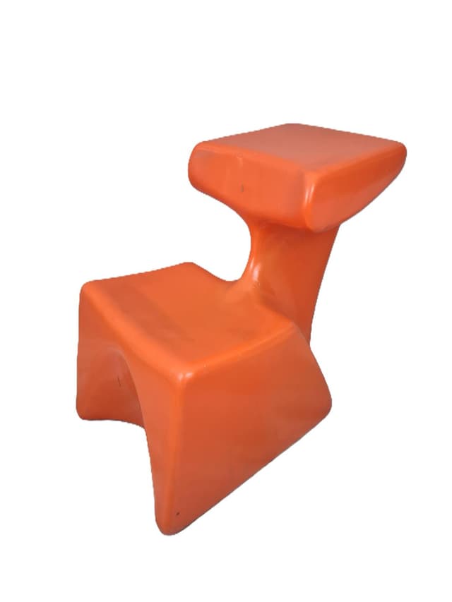 Children's Armchair Zocker, orange plastic, by L. Colani, Germany, 1970s. - DIMENSION