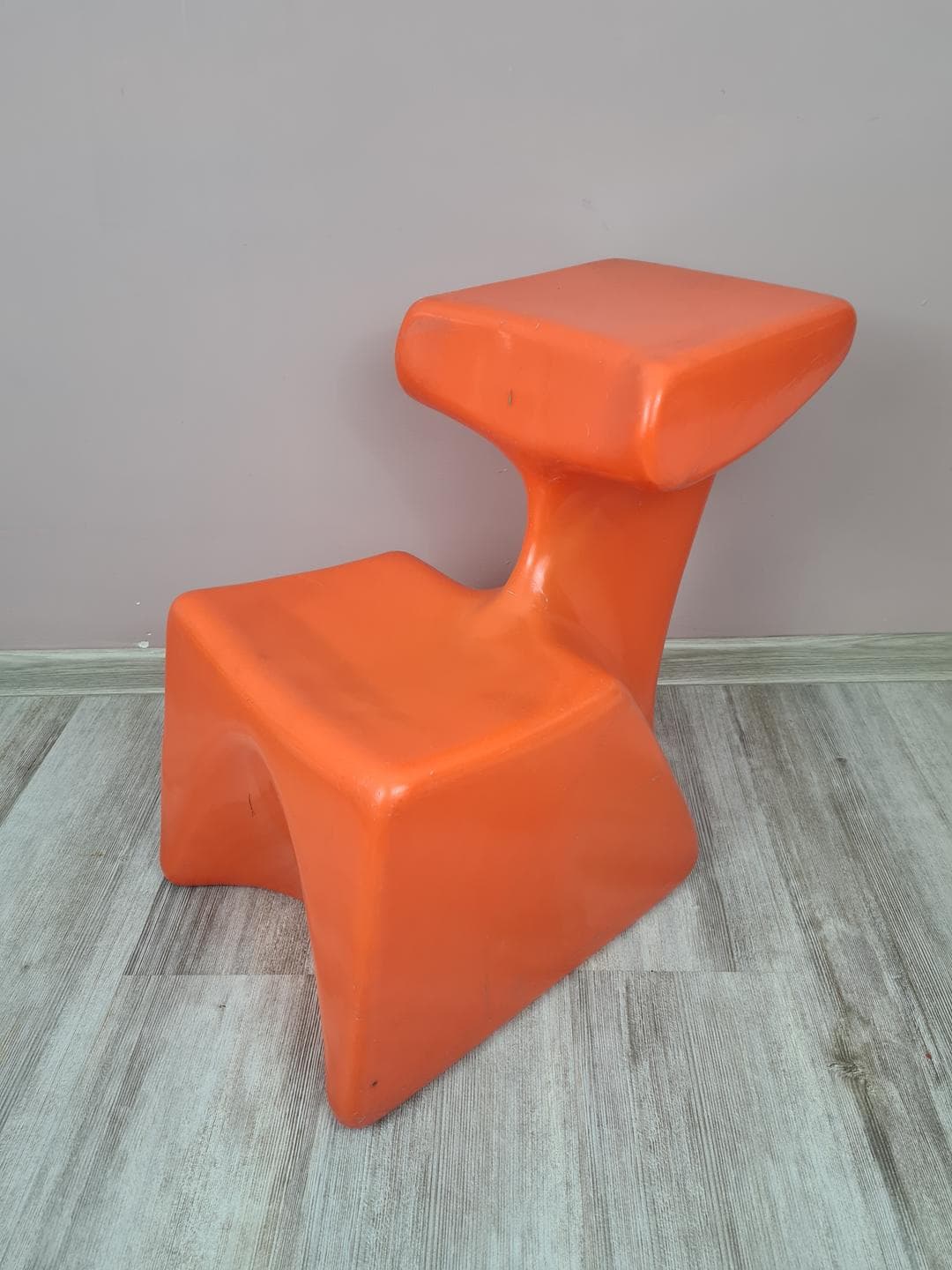 Children's Armchair Zocker, orange plastic, by L. Colani, Germany, 1970s. - 333988
