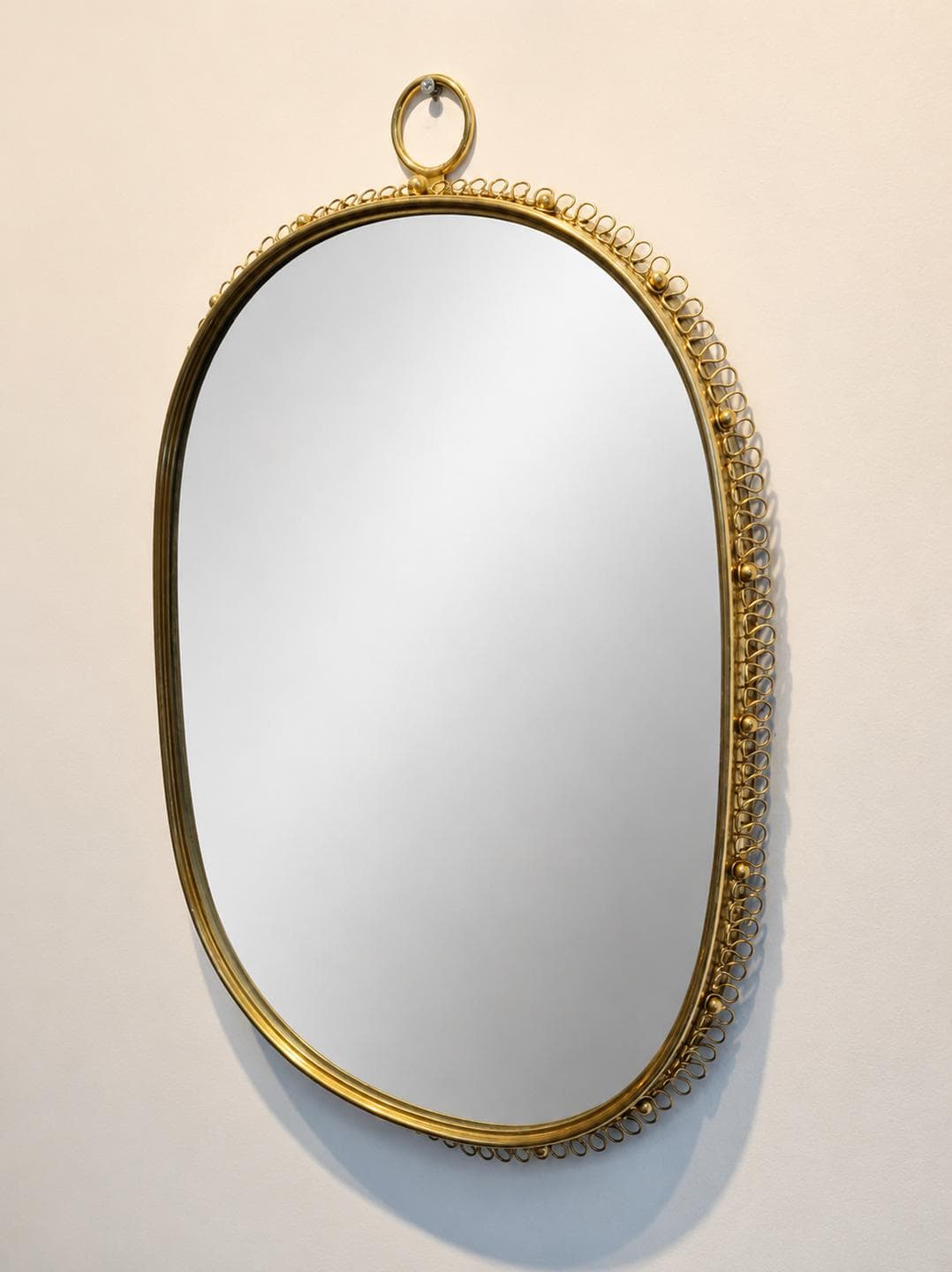 Wall mirror, gold brass, by J. Frank, Svenskt Tenn, Sweden, 1950s - 334002
