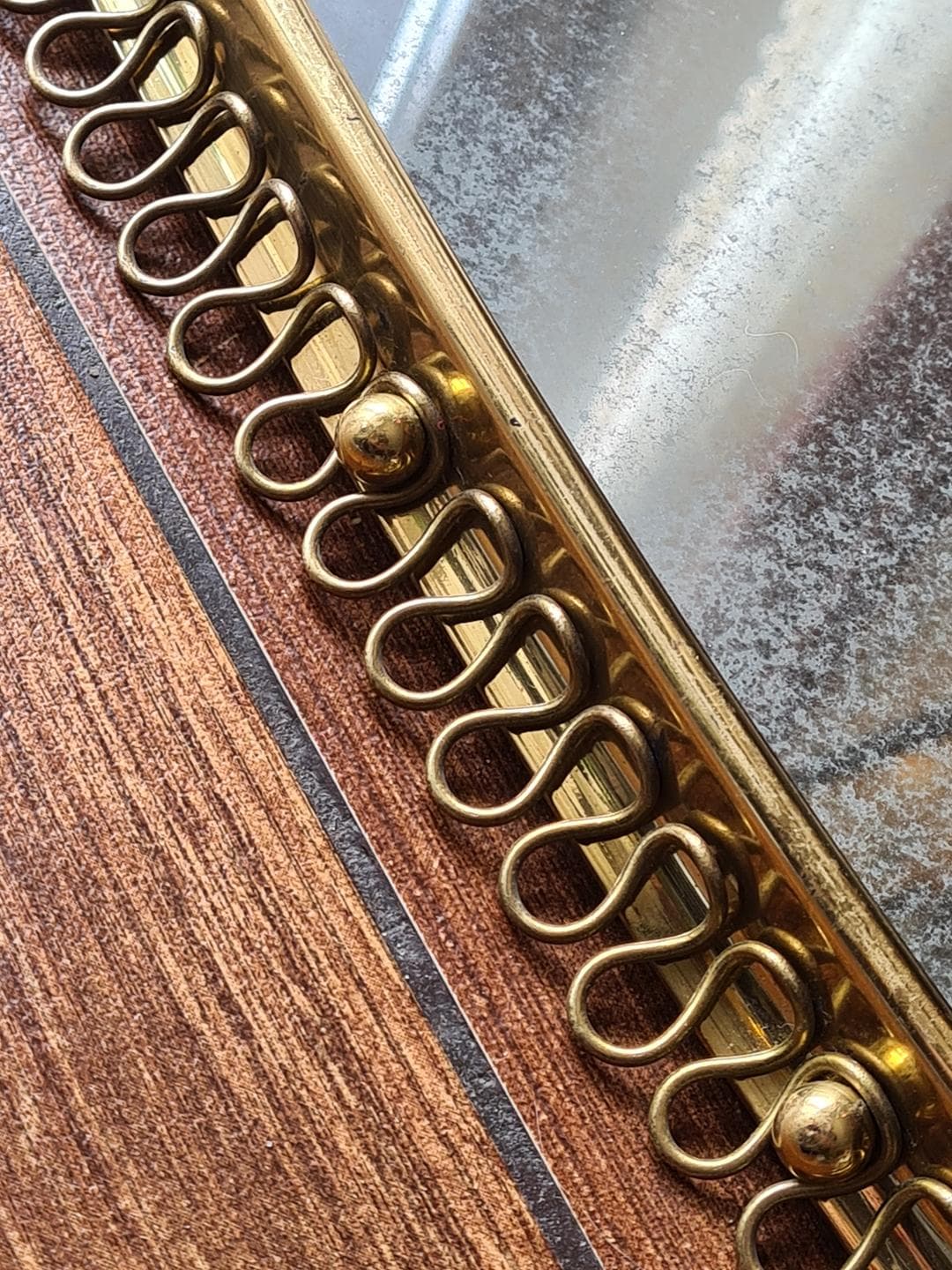 Wall mirror, gold brass, by J. Frank, Svenskt Tenn, Sweden, 1950s - 334007