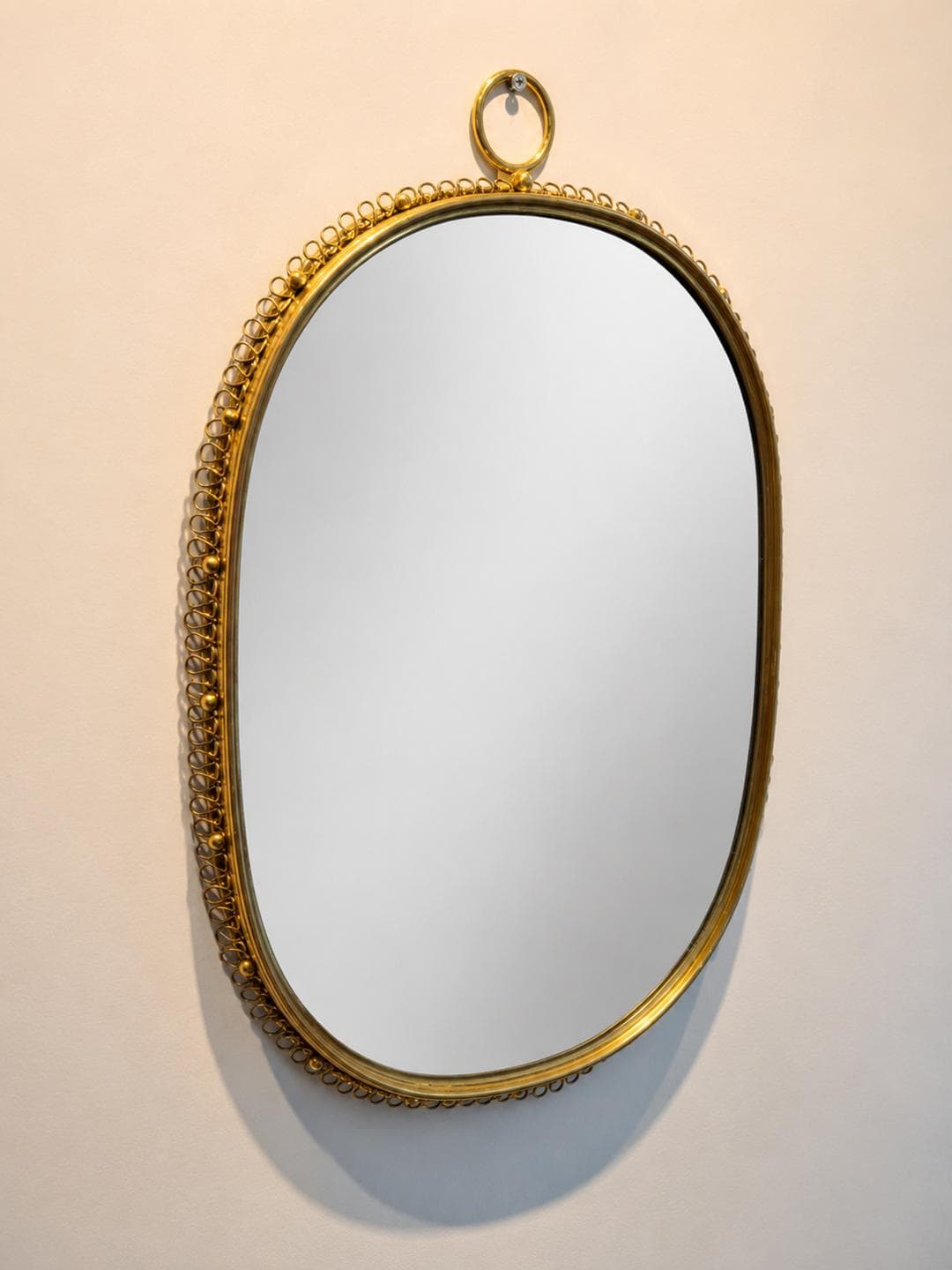 Wall mirror, gold brass, by J. Frank, Svenskt Tenn, Sweden, 1950s - 334003