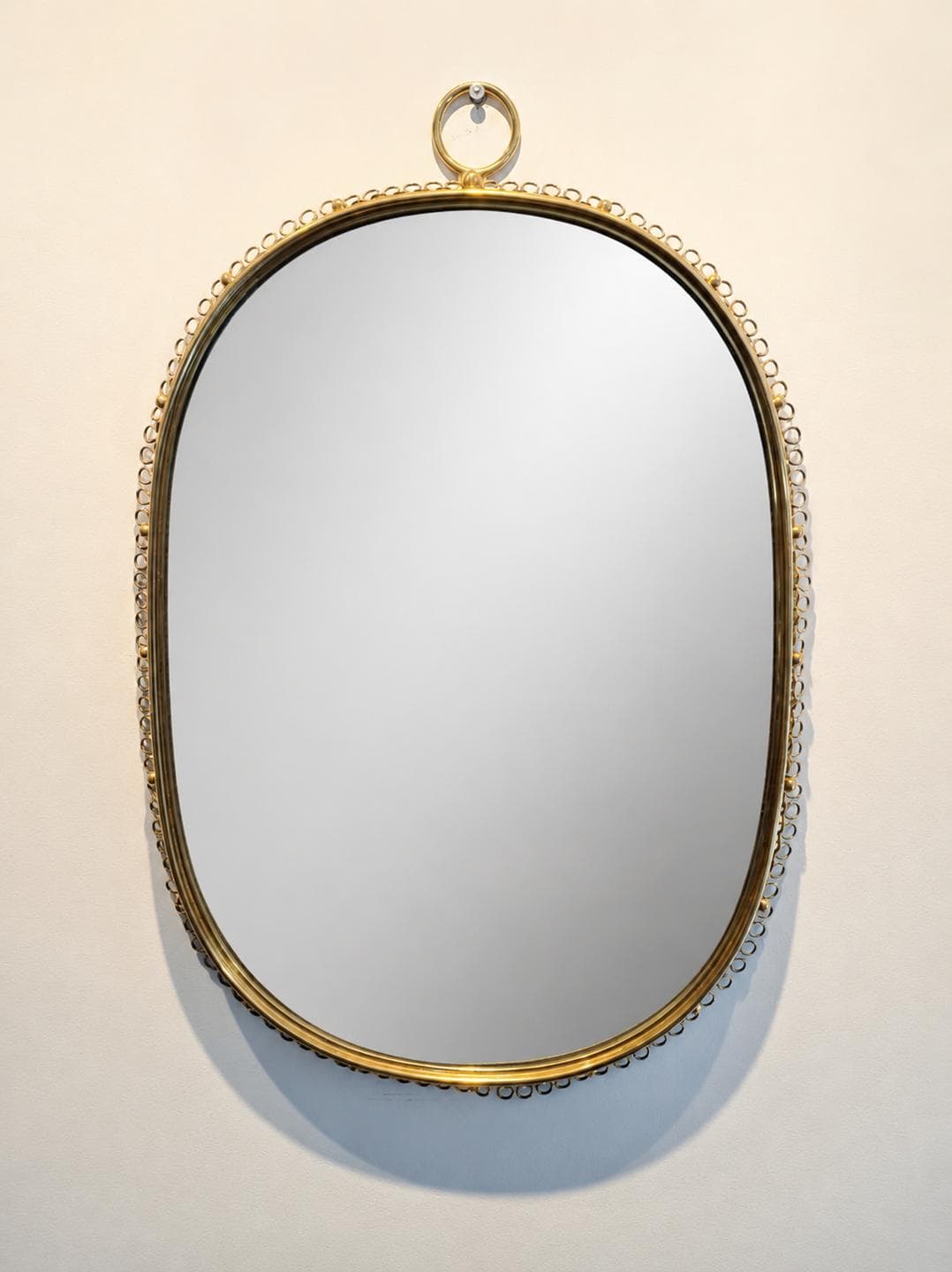 Wall mirror, gold brass, by J. Frank, Svenskt Tenn, Sweden, 1950s - 334004