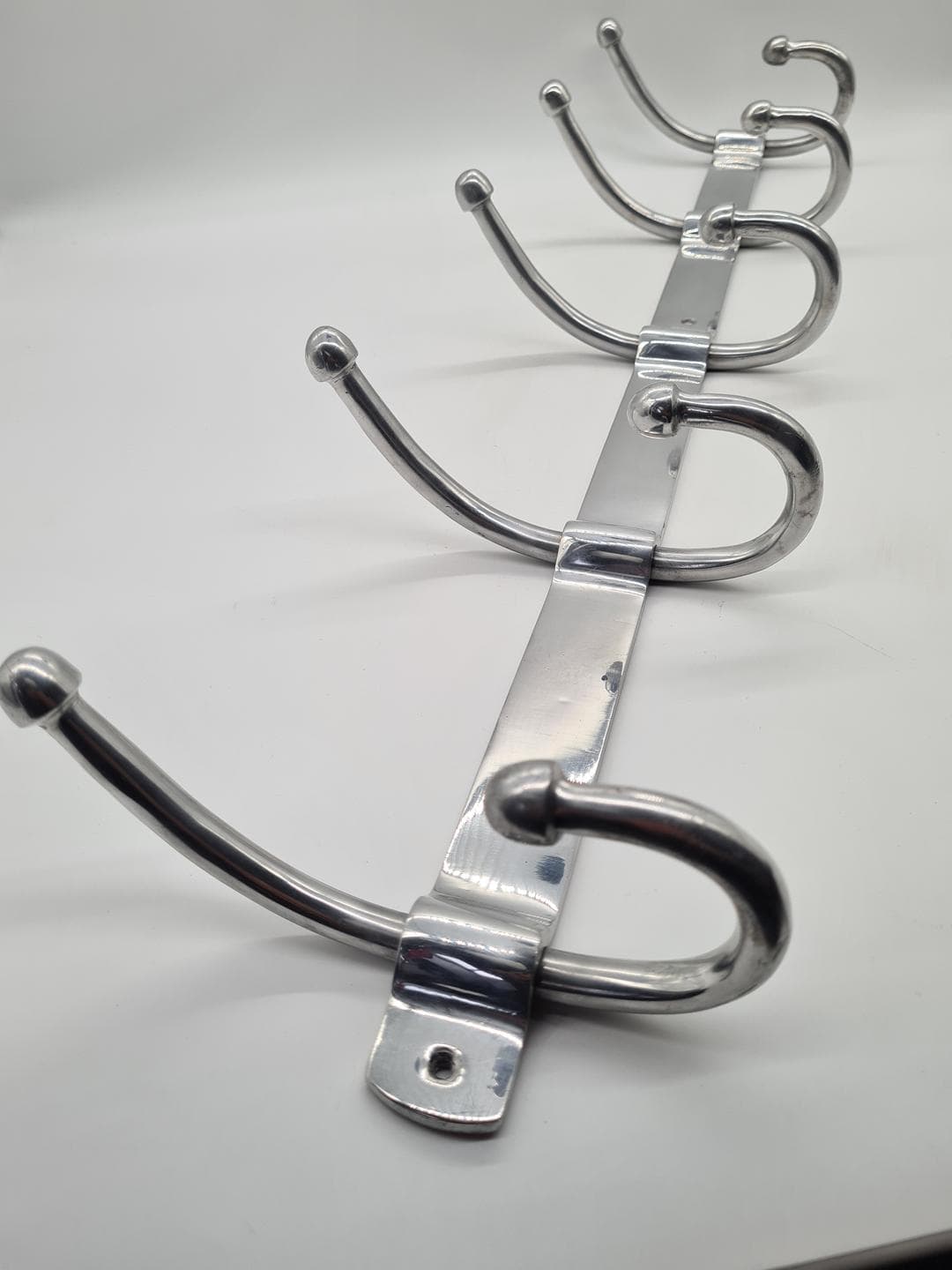 Wall-mounted rack, silver aluminum, 1980s - 334016