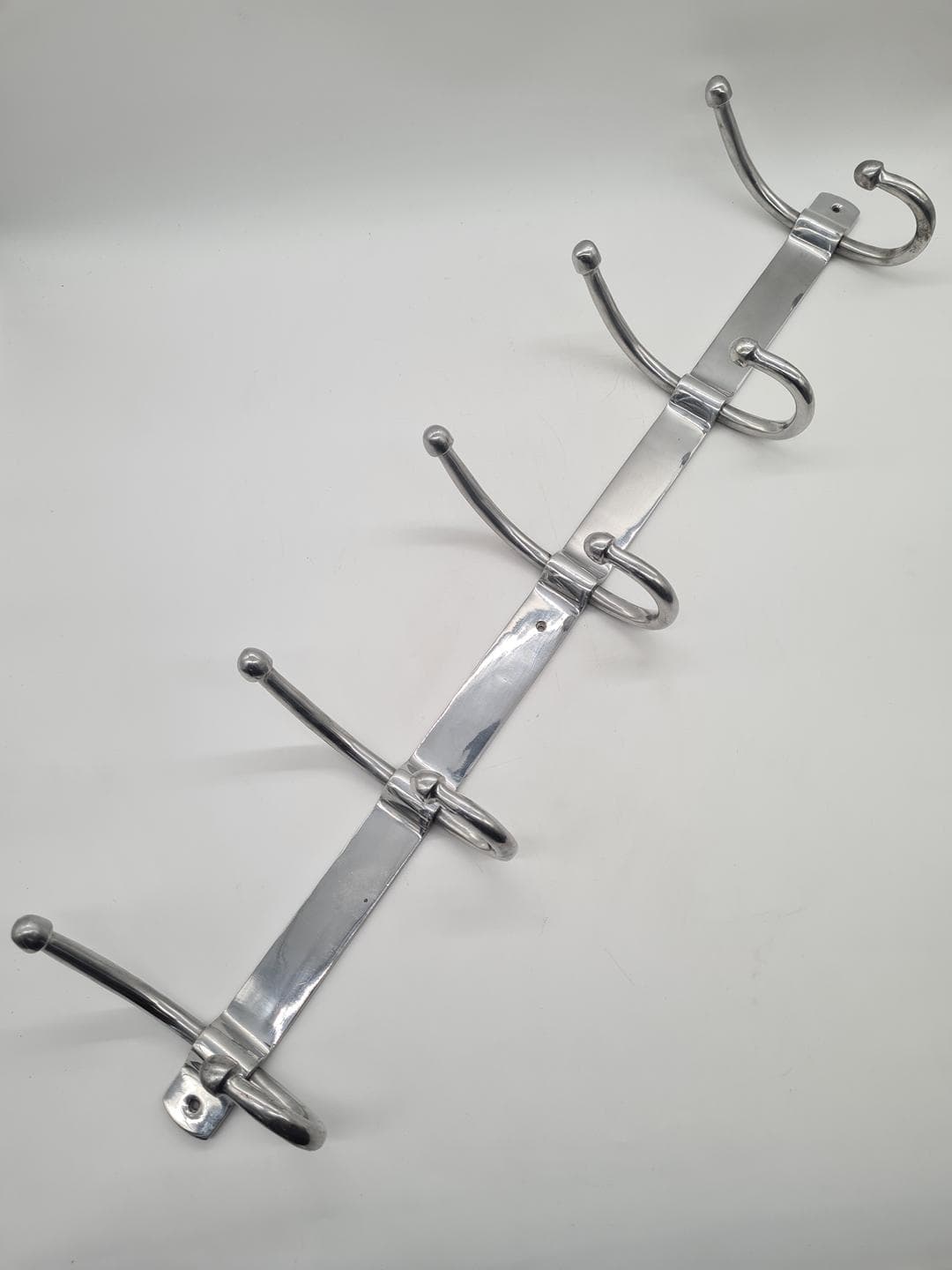 Wall-mounted rack, silver aluminum, 1980s - 334015
