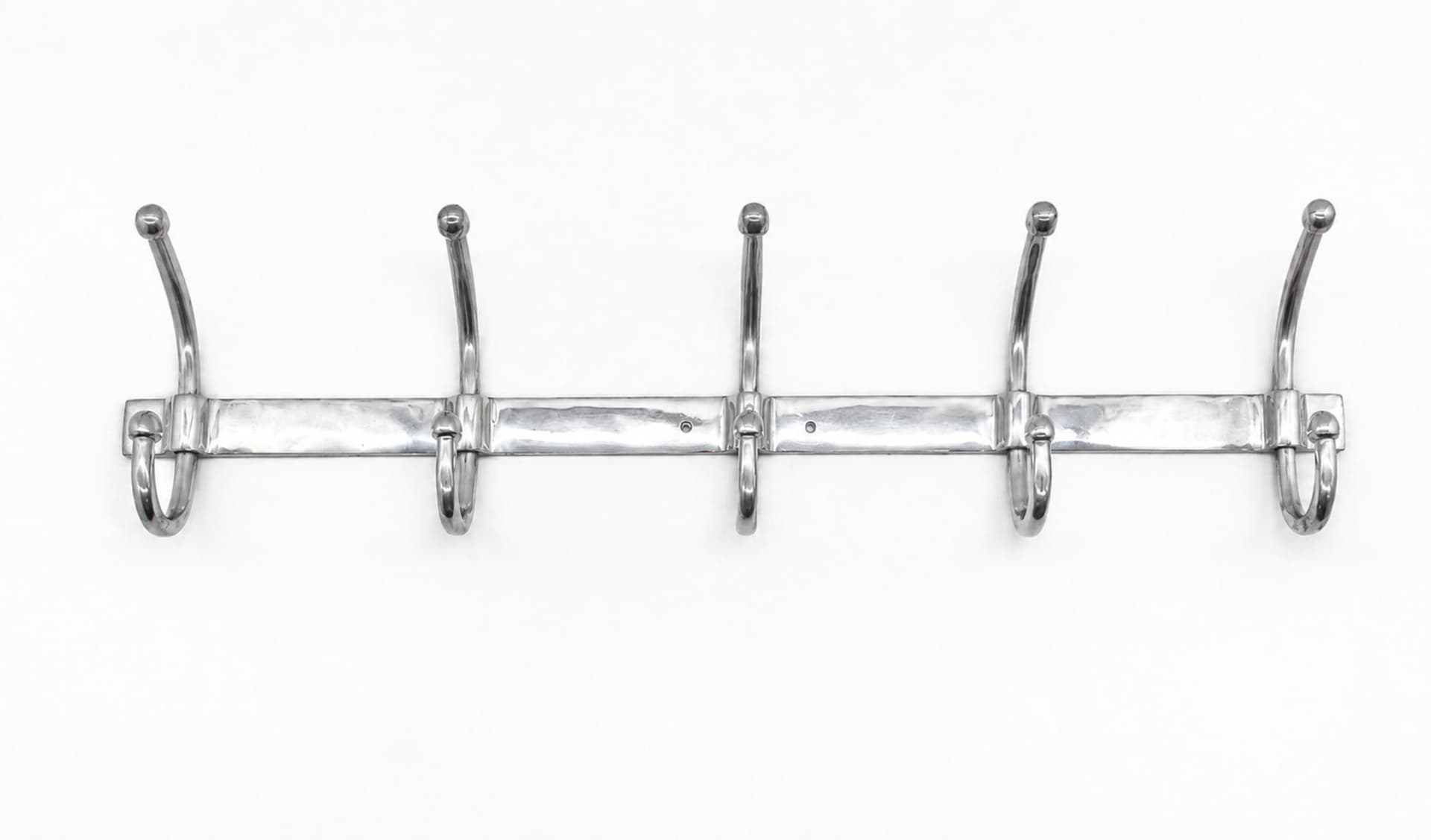 Wall-mounted rack, silver aluminum, 1980s