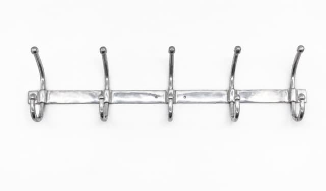 Wall-mounted rack, silver aluminum, 1980s - DIMENSION