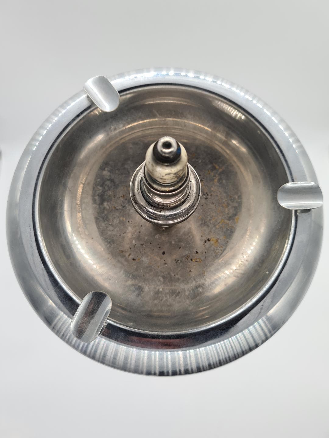 Freestanding Ashtray Art Deco, silver black metal, 1930s - 334020