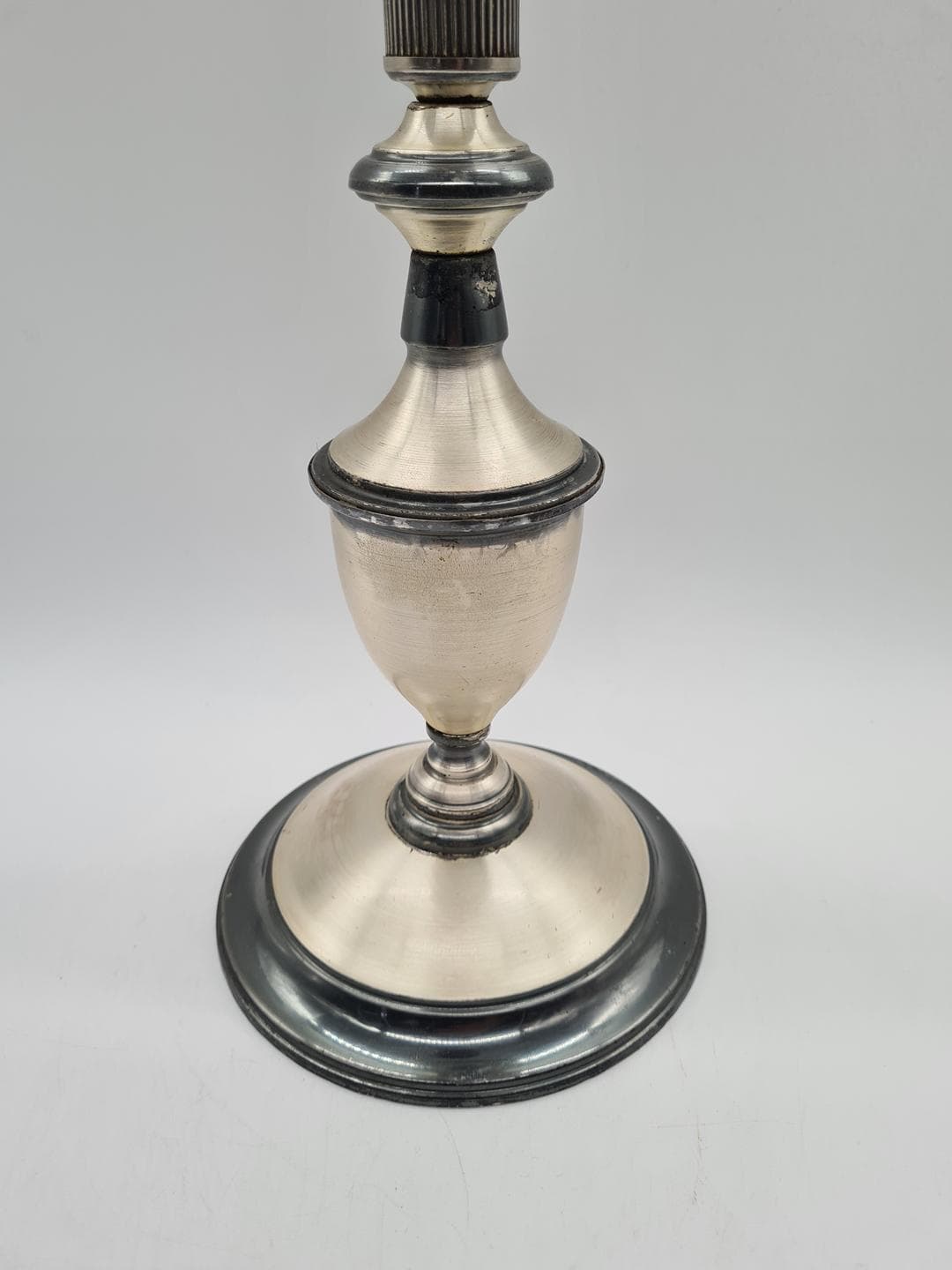Freestanding Ashtray Art Deco, silver black metal, 1930s - 334021