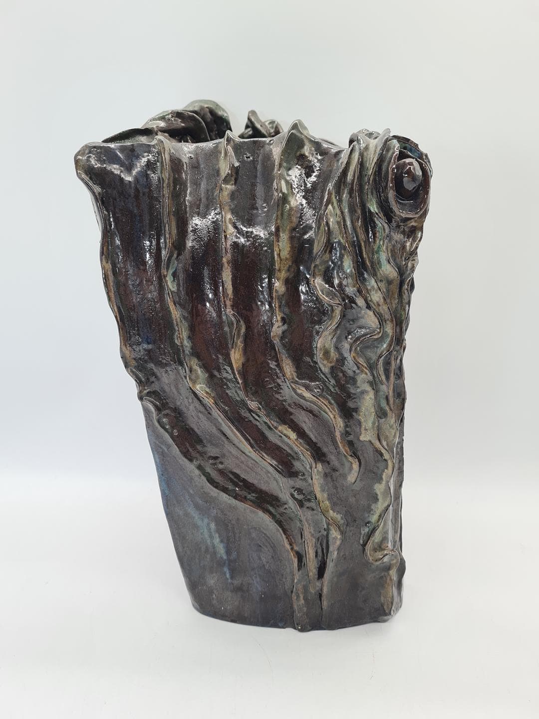 Sculptural vase RB, blue green, ceramics, 1970s - 334037