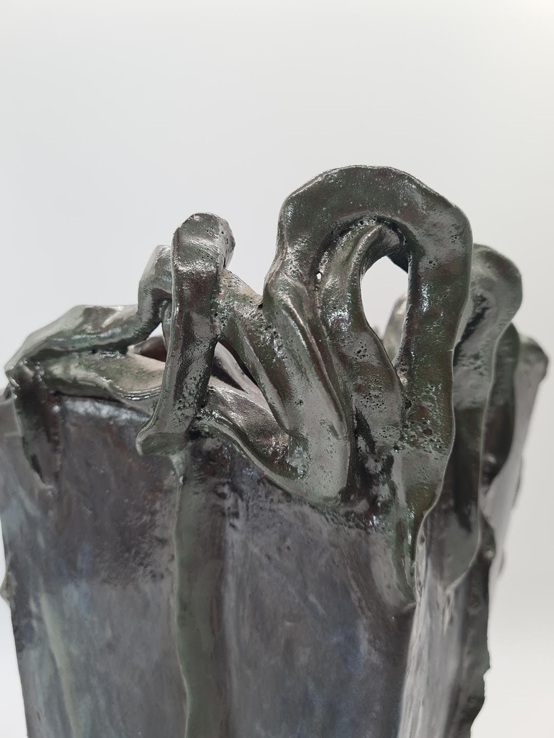 Sculptural vase RB, blue green, ceramics, 1970s - 334036