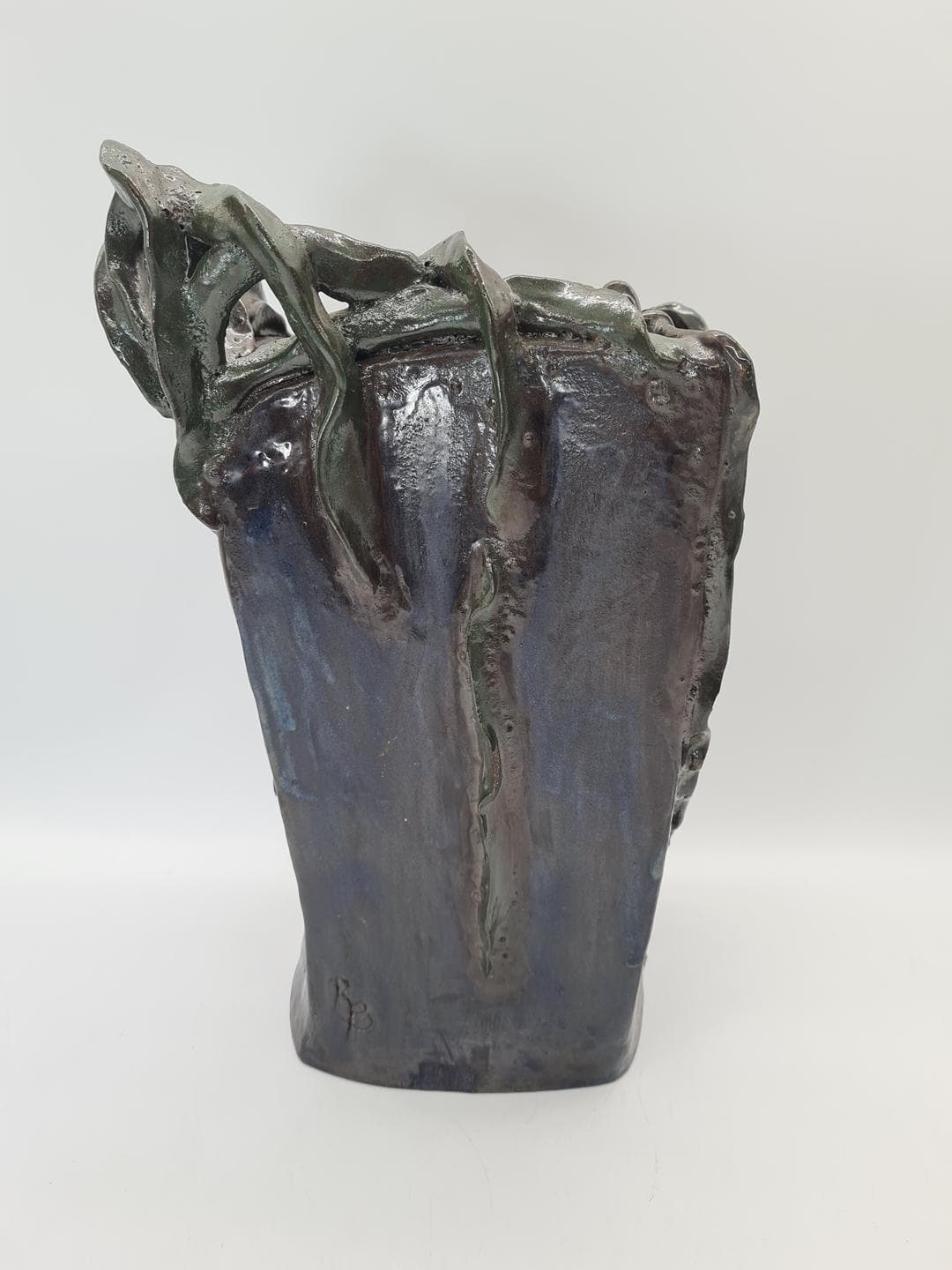 Sculptural vase RB, blue green, ceramics, 1970s - 334029
