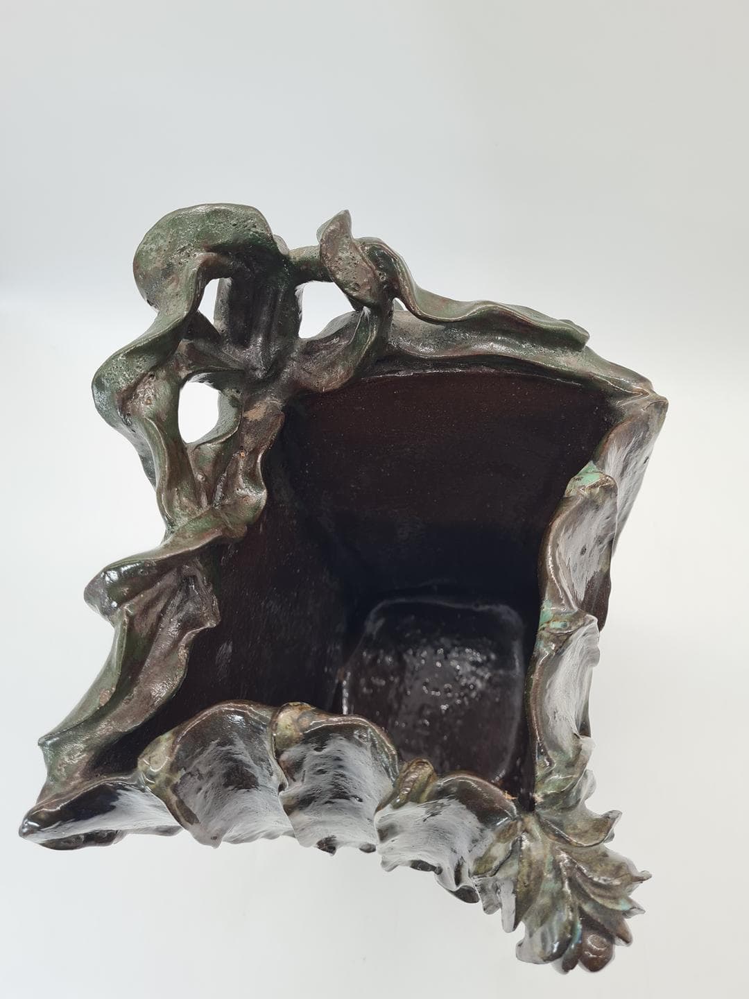 Sculptural vase RB, blue green, ceramics, 1970s - 334034