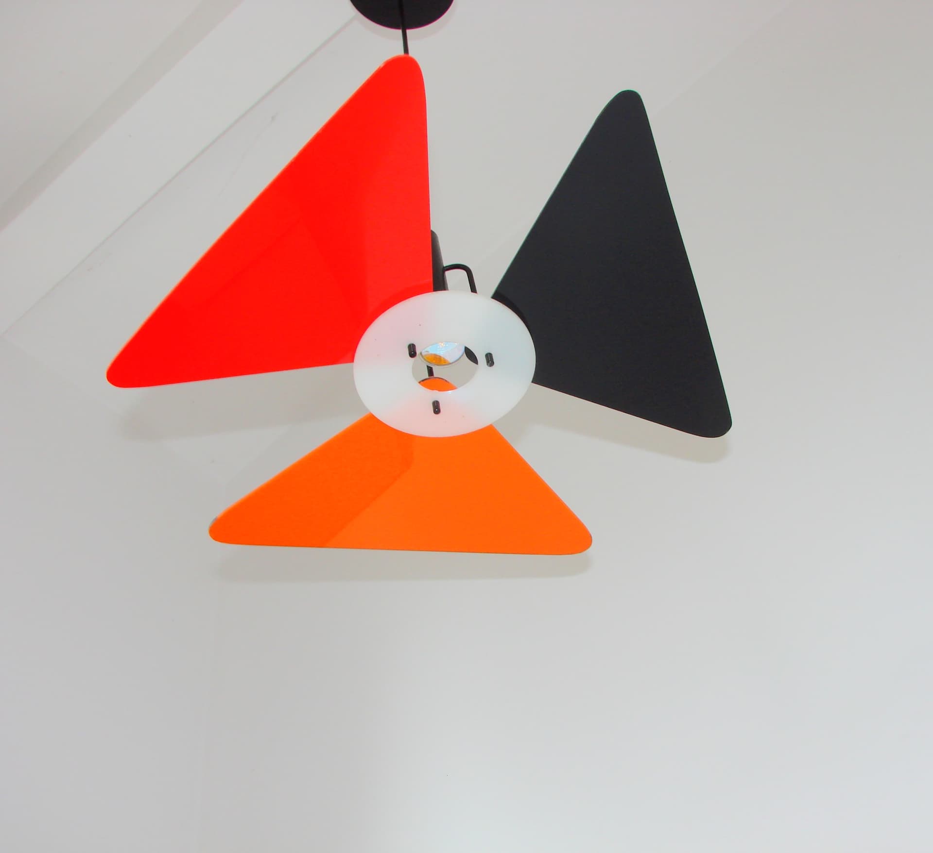 Pendant Lamp Postmodern, red orange graphite white black, metal acrylic, 1990s - 334062