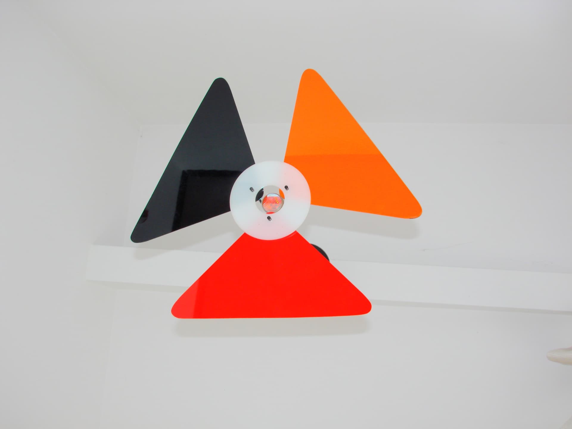 Pendant Lamp Postmodern, red orange graphite white black, metal acrylic, 1990s - 334065