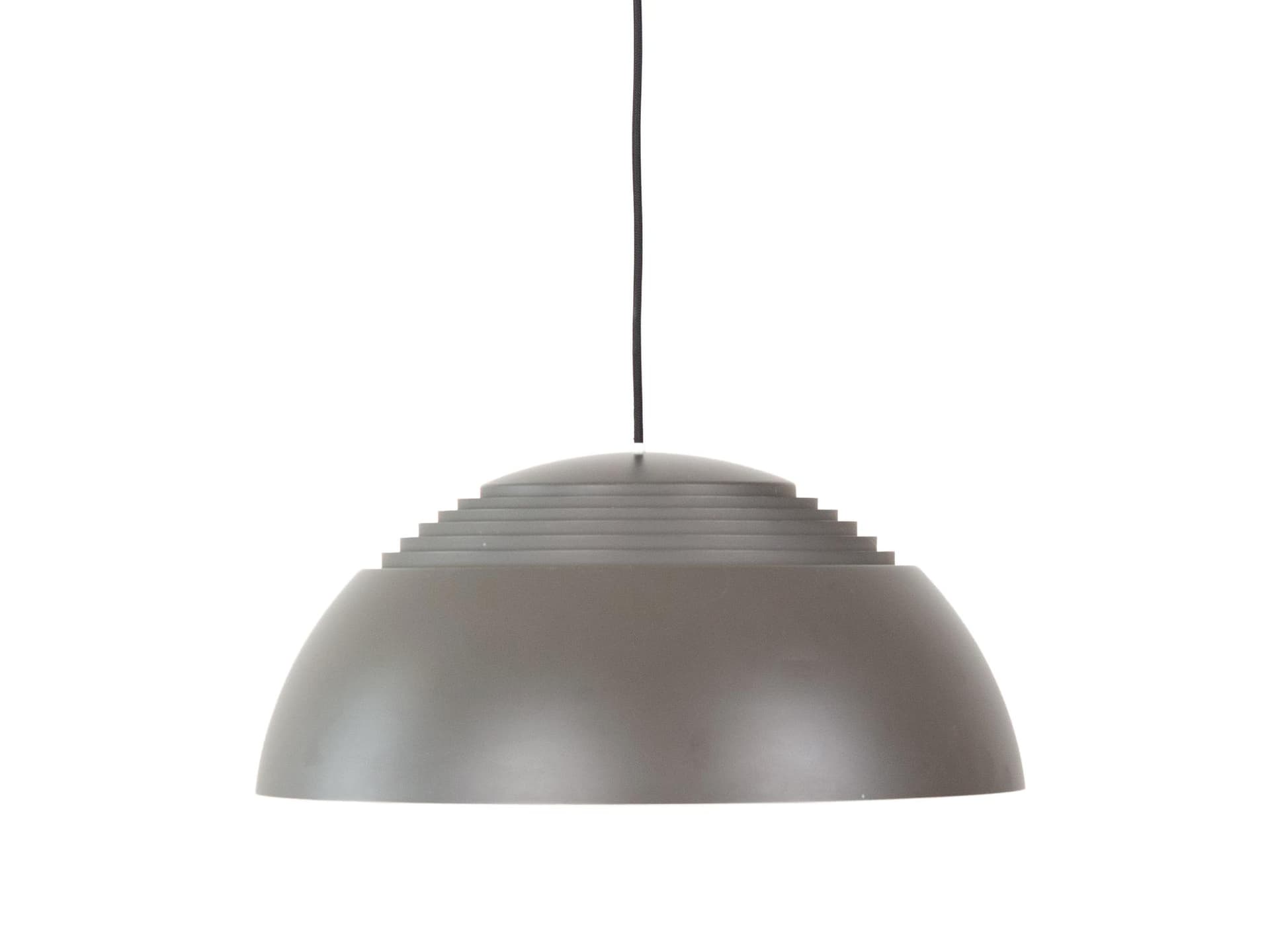 Pendant Lamp AJ Royal 500, grey aluminum, by A. Jacobsen, Louis Poulsen, Denmark, 1970s.