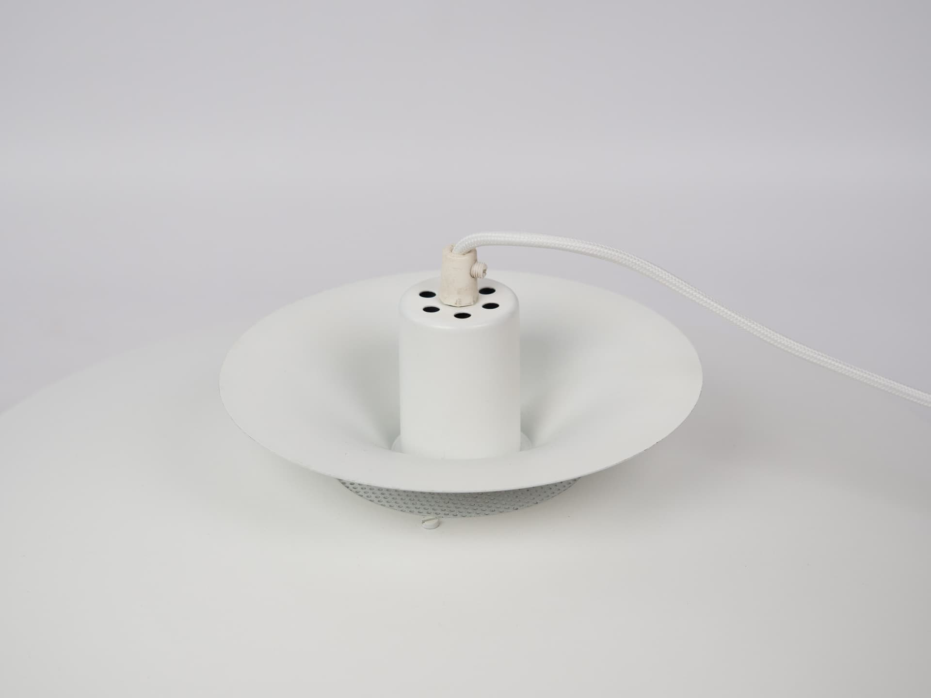 Pendant Lamp Donau, white aluminum, by K. Wiborg, Jeka, Denmark, 1980s. - 334114