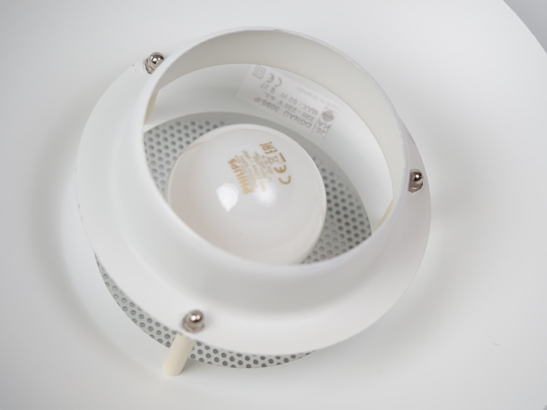 Pendant Lamp Donau, white aluminum, by K. Wiborg, Jeka, Denmark, 1980s. - 334117