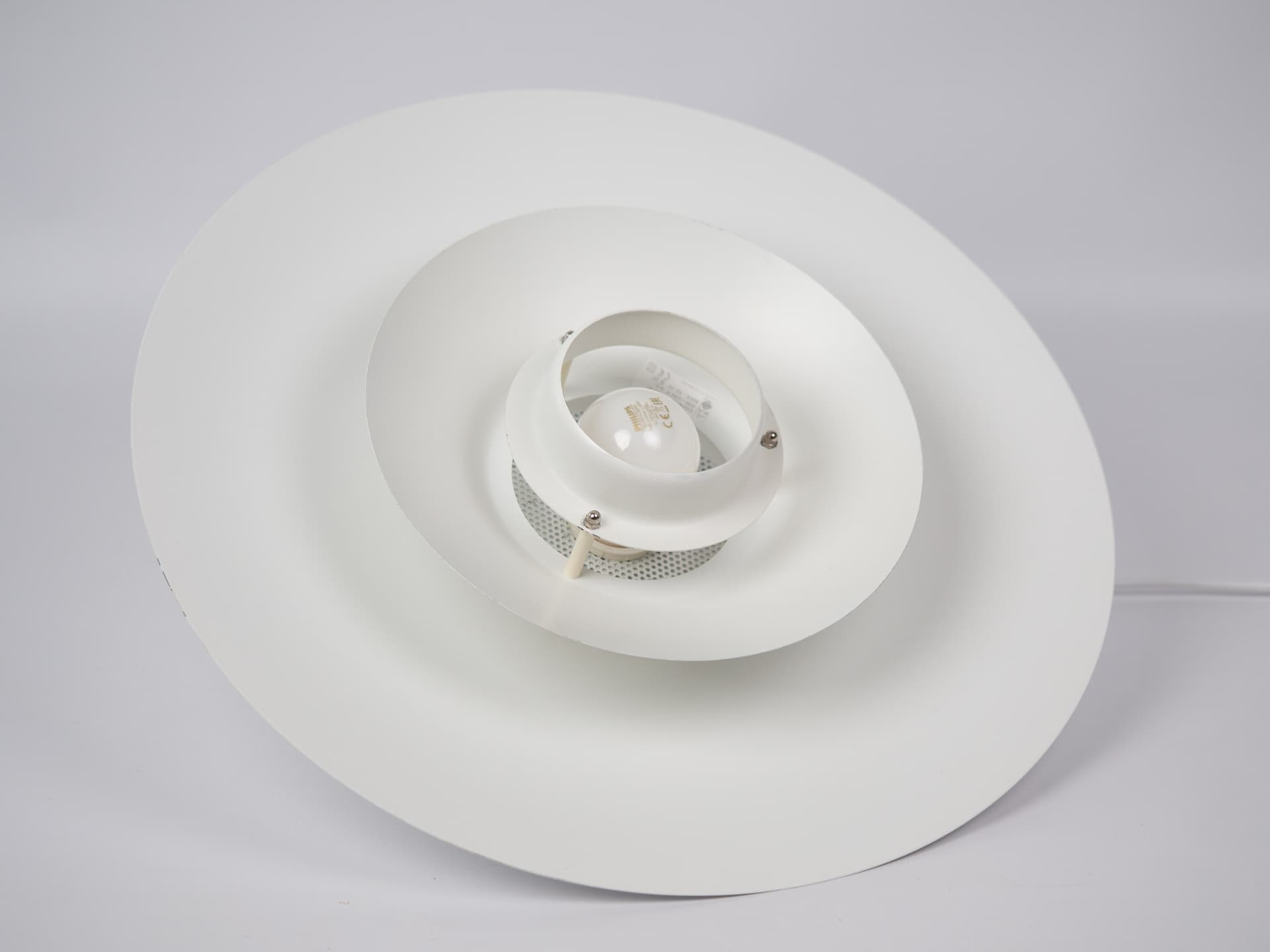 Pendant Lamp Donau, white aluminum, by K. Wiborg, Jeka, Denmark, 1980s. - 334115