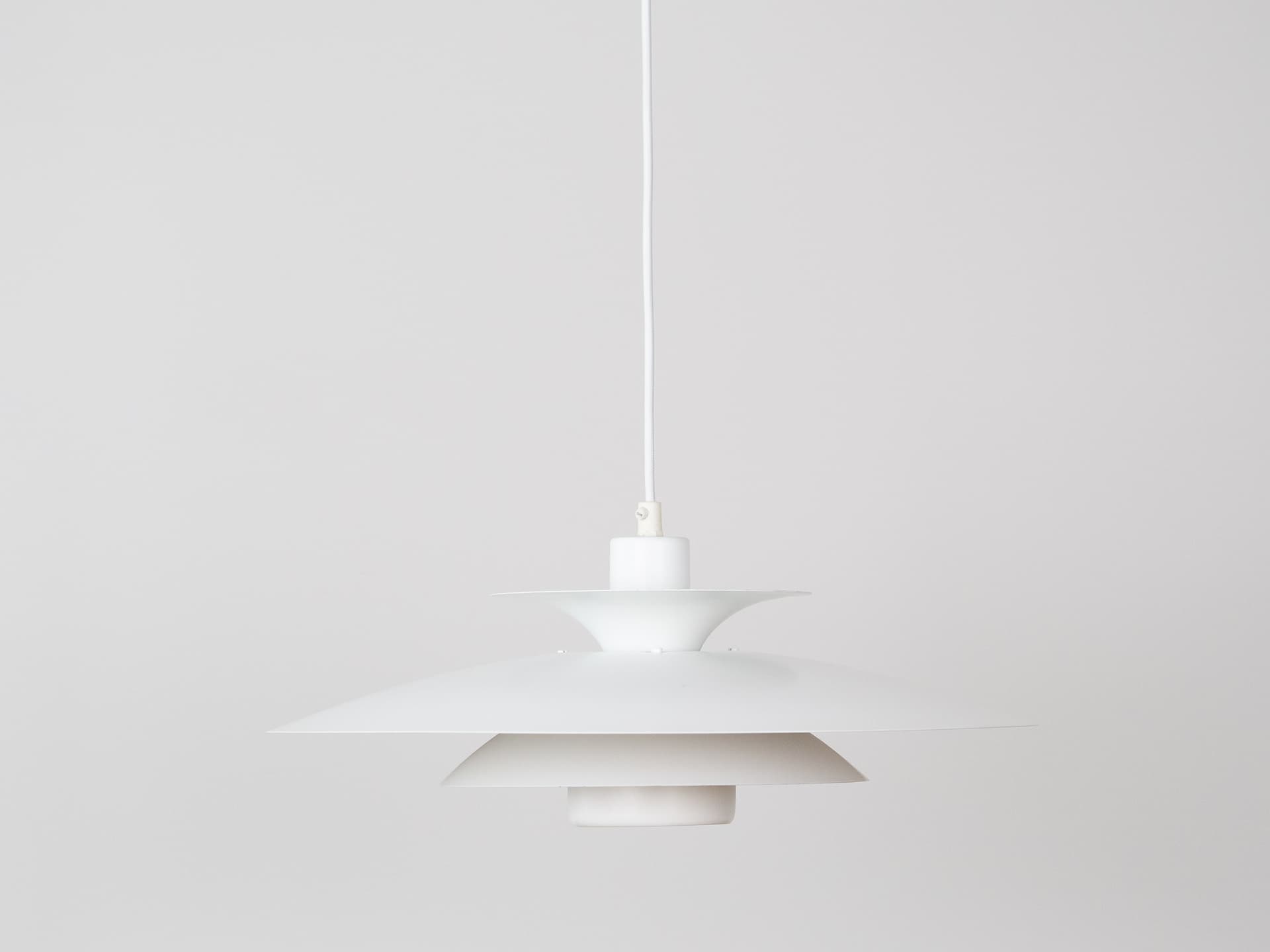 Pendant Lamp Donau, white aluminum, by K. Wiborg, Jeka, Denmark, 1980s. - 334112