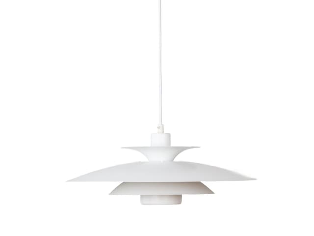 Pendant Lamp Donau, white aluminum, by K. Wiborg, Jeka, Denmark, 1980s. - DIMENSION