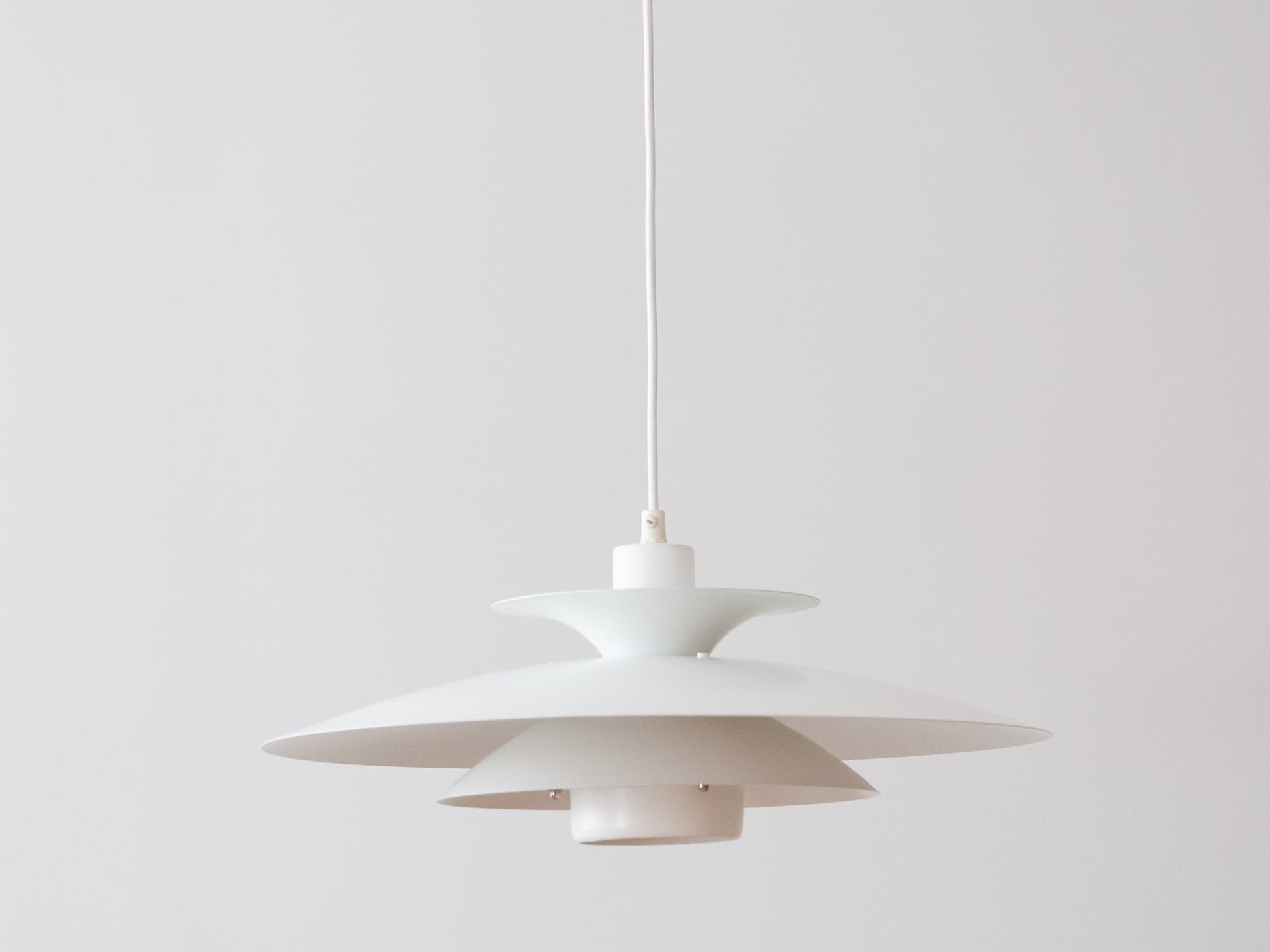 Pendant Lamp Donau, white aluminum, by K. Wiborg, Jeka, Denmark, 1980s. - 334113