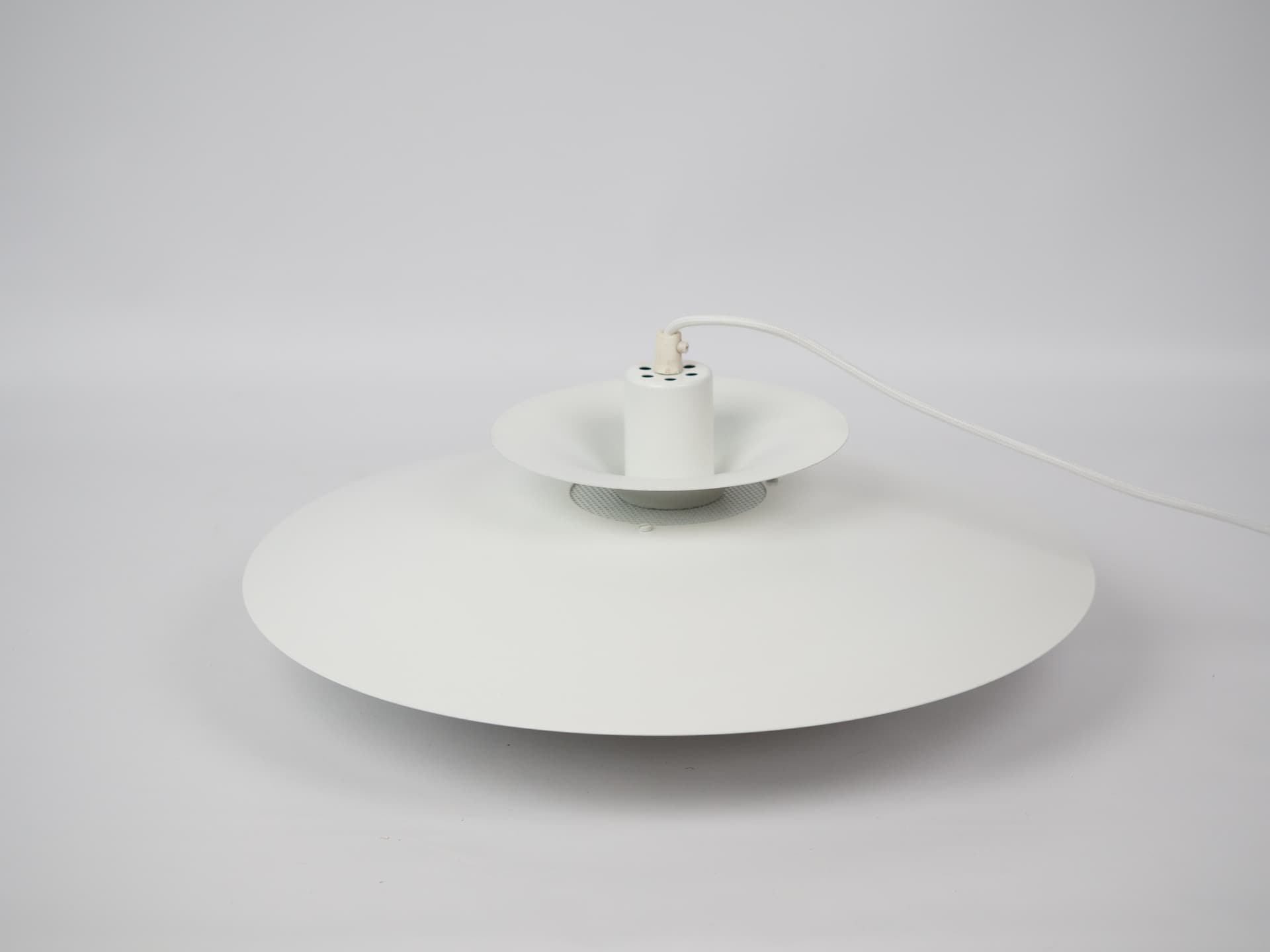 Pendant Lamp Donau, white aluminum, by K. Wiborg, Jeka, Denmark, 1980s. - 334118