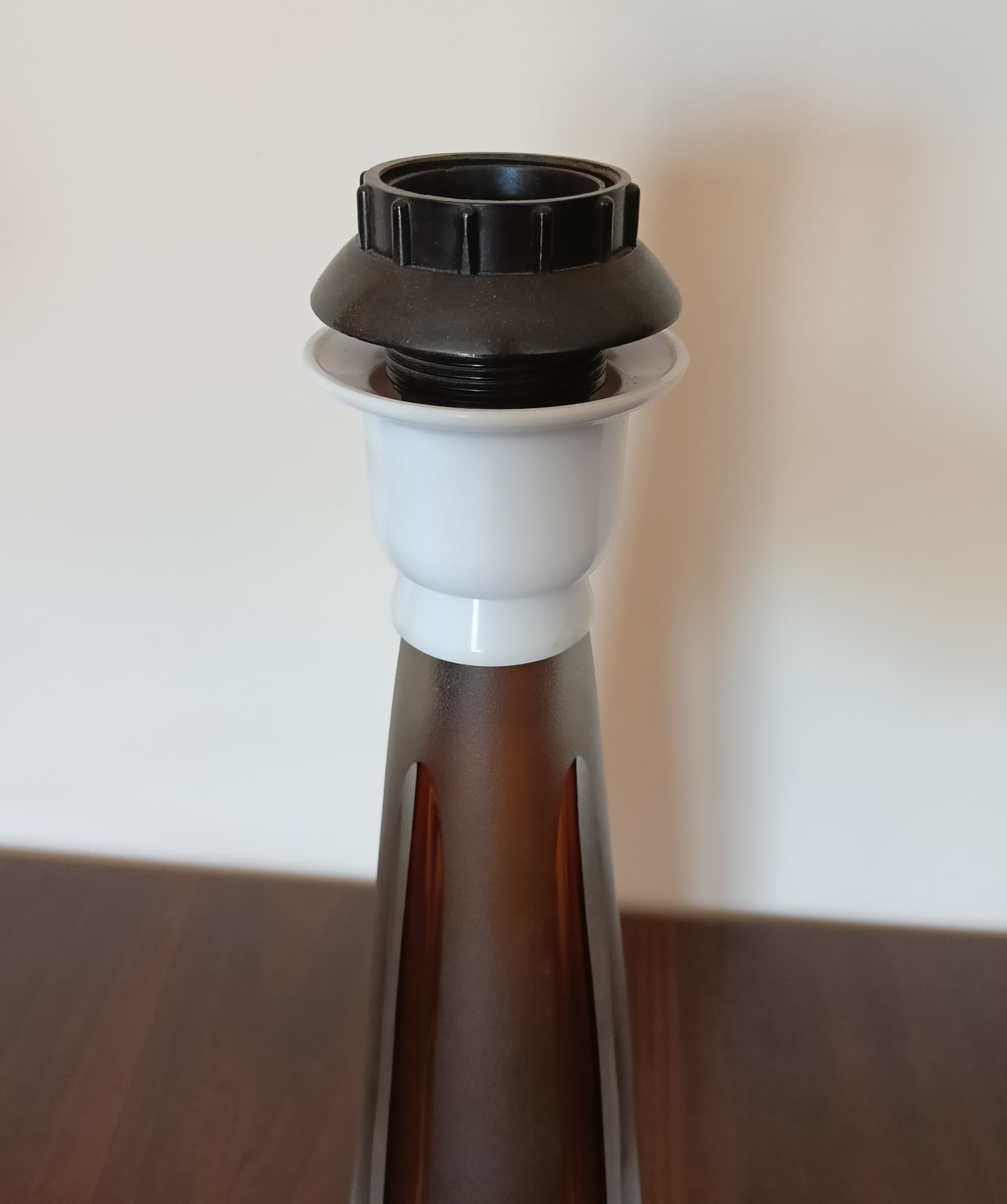 Lampa stołowa, transparentne szkło bursztynowe, Szwecja, lata 70. - 334123