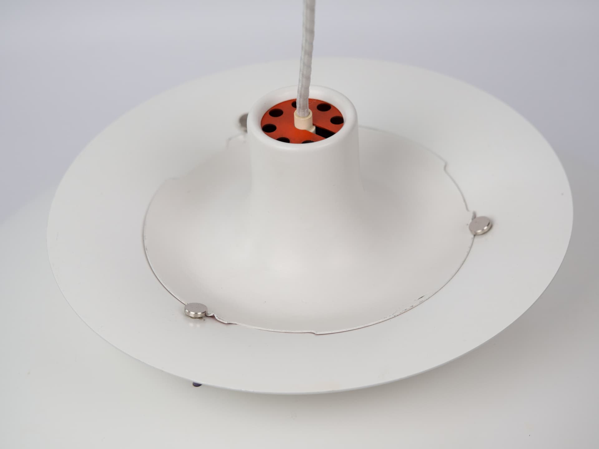 Pendant lamp PH 5, white, metal, by P. Henningsen, Louis Poulsen, Denmark, 1980s. - 334150