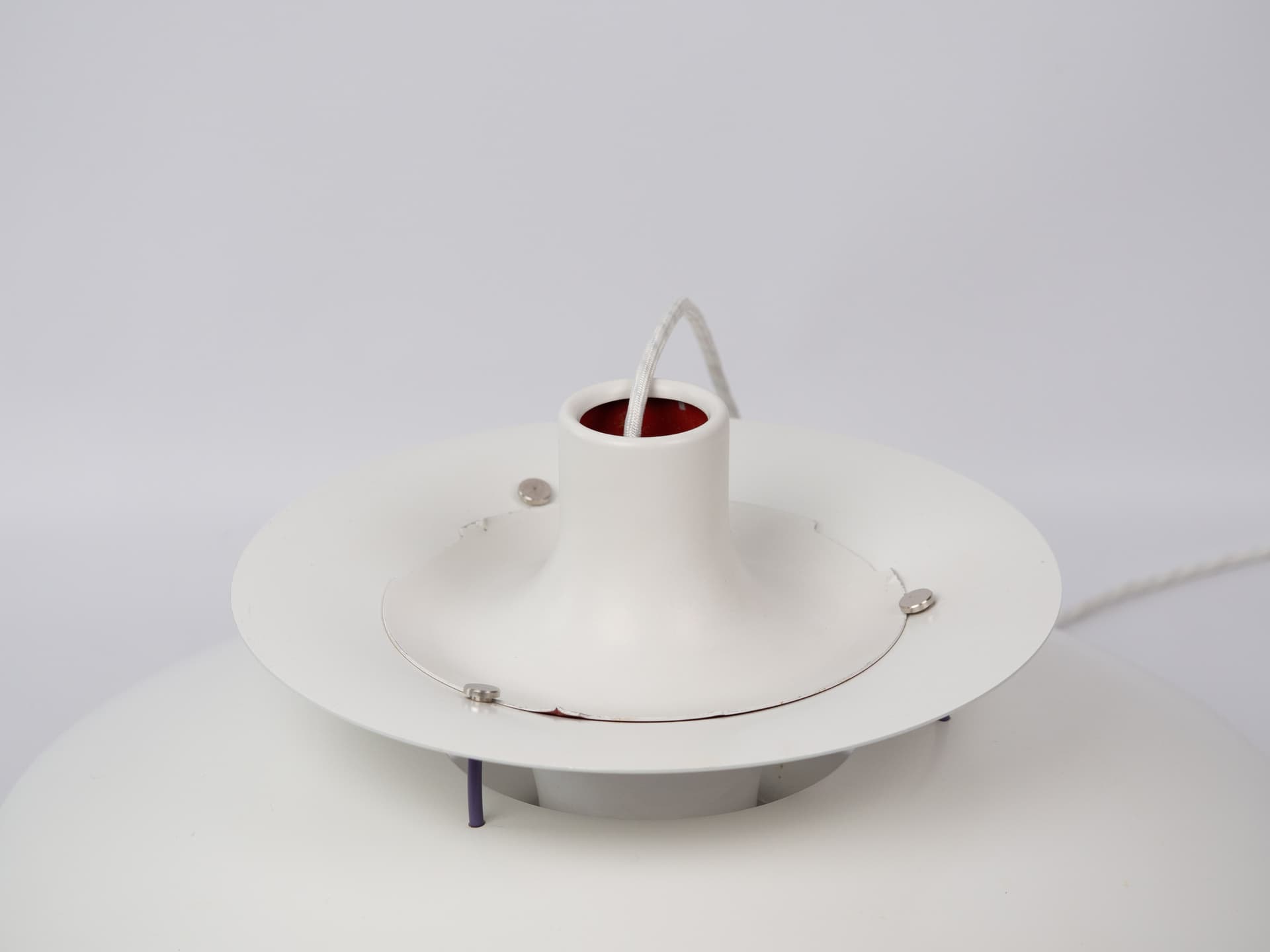 Pendant lamp PH 5, white, metal, by P. Henningsen, Louis Poulsen, Denmark, 1980s. - 334147