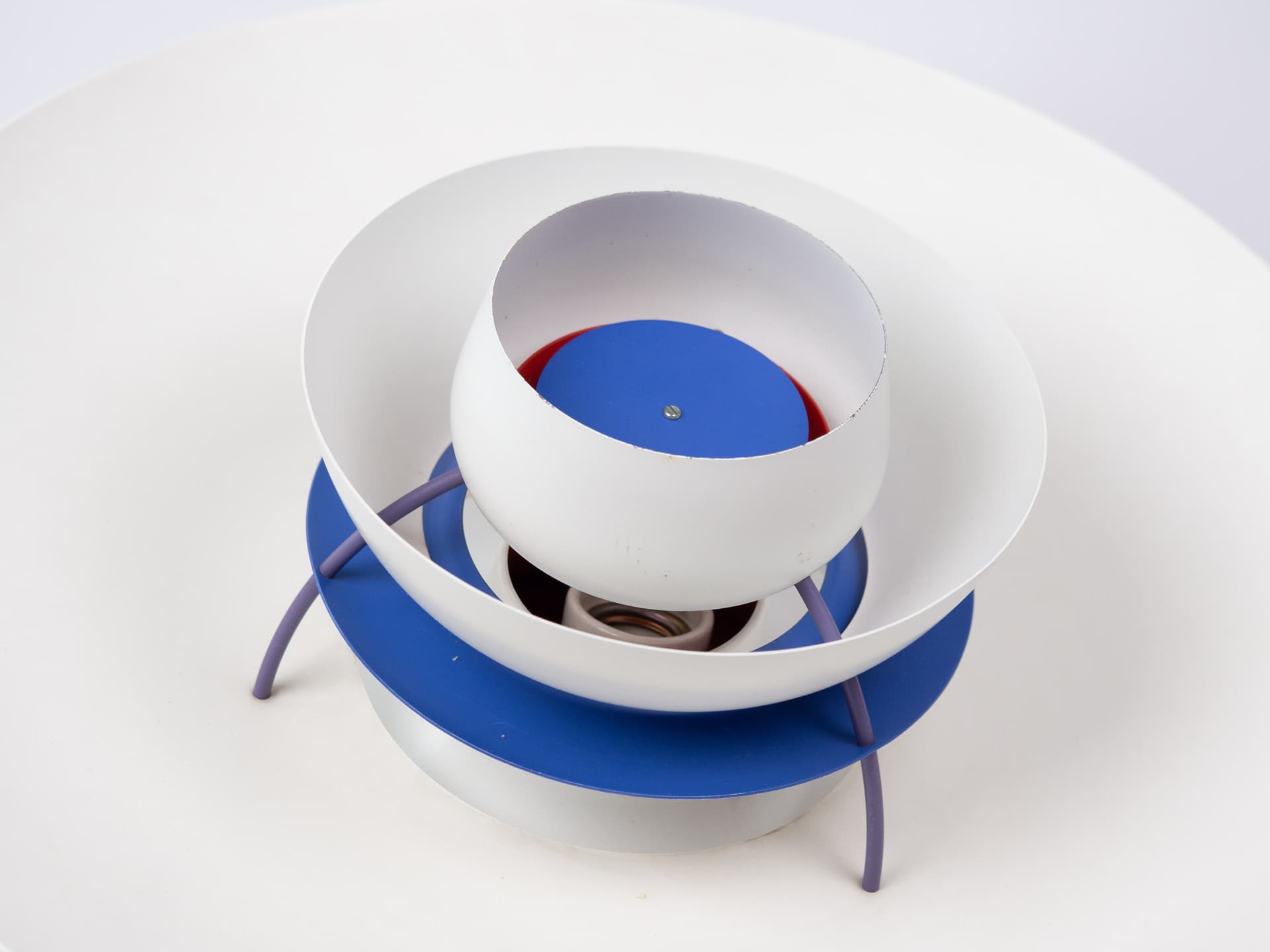 Pendant lamp PH 5, white, metal, by P. Henningsen, Louis Poulsen, Denmark, 1980s. - 334149