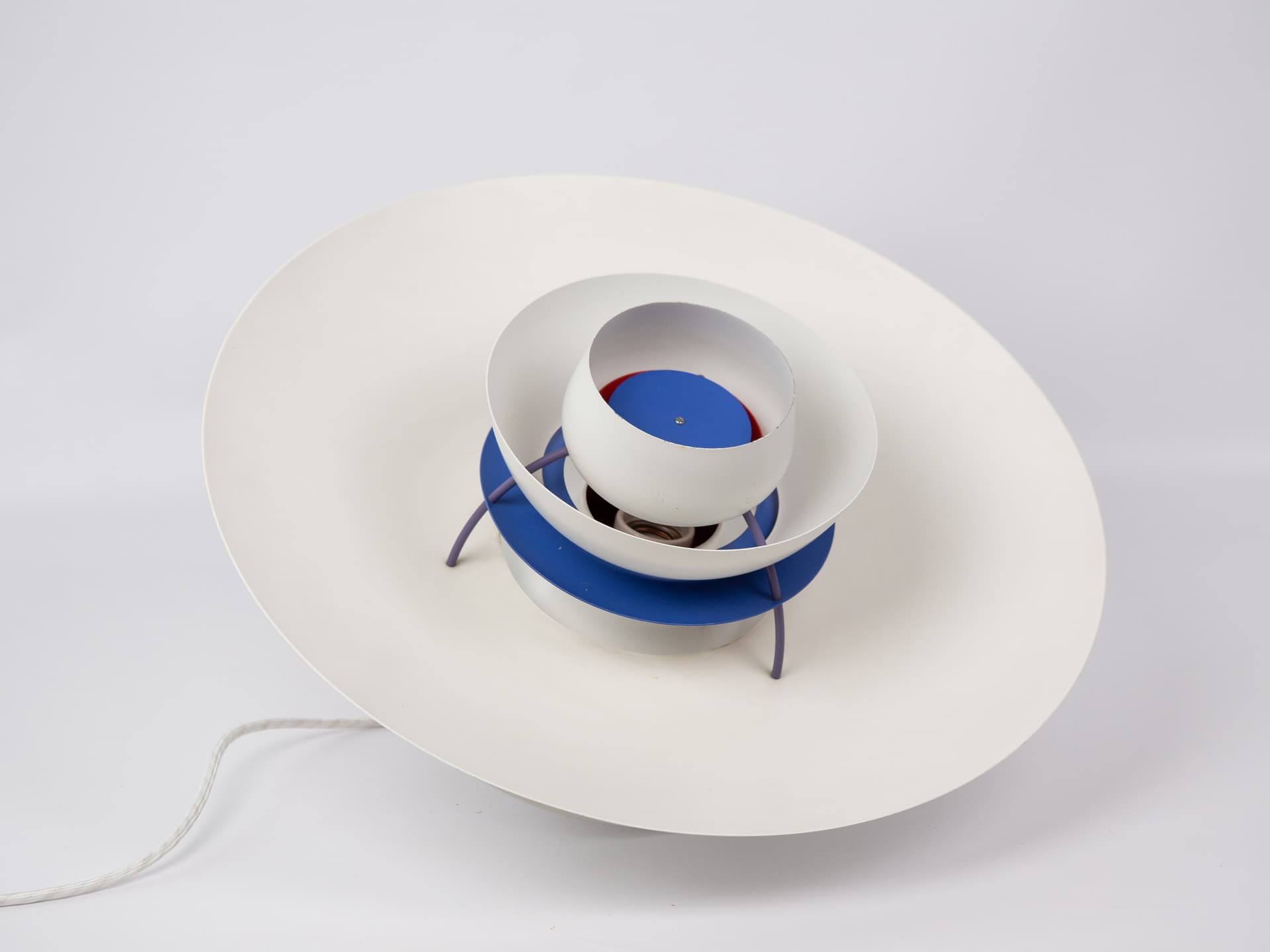 Pendant lamp PH 5, white, metal, by P. Henningsen, Louis Poulsen, Denmark, 1980s. - 334148