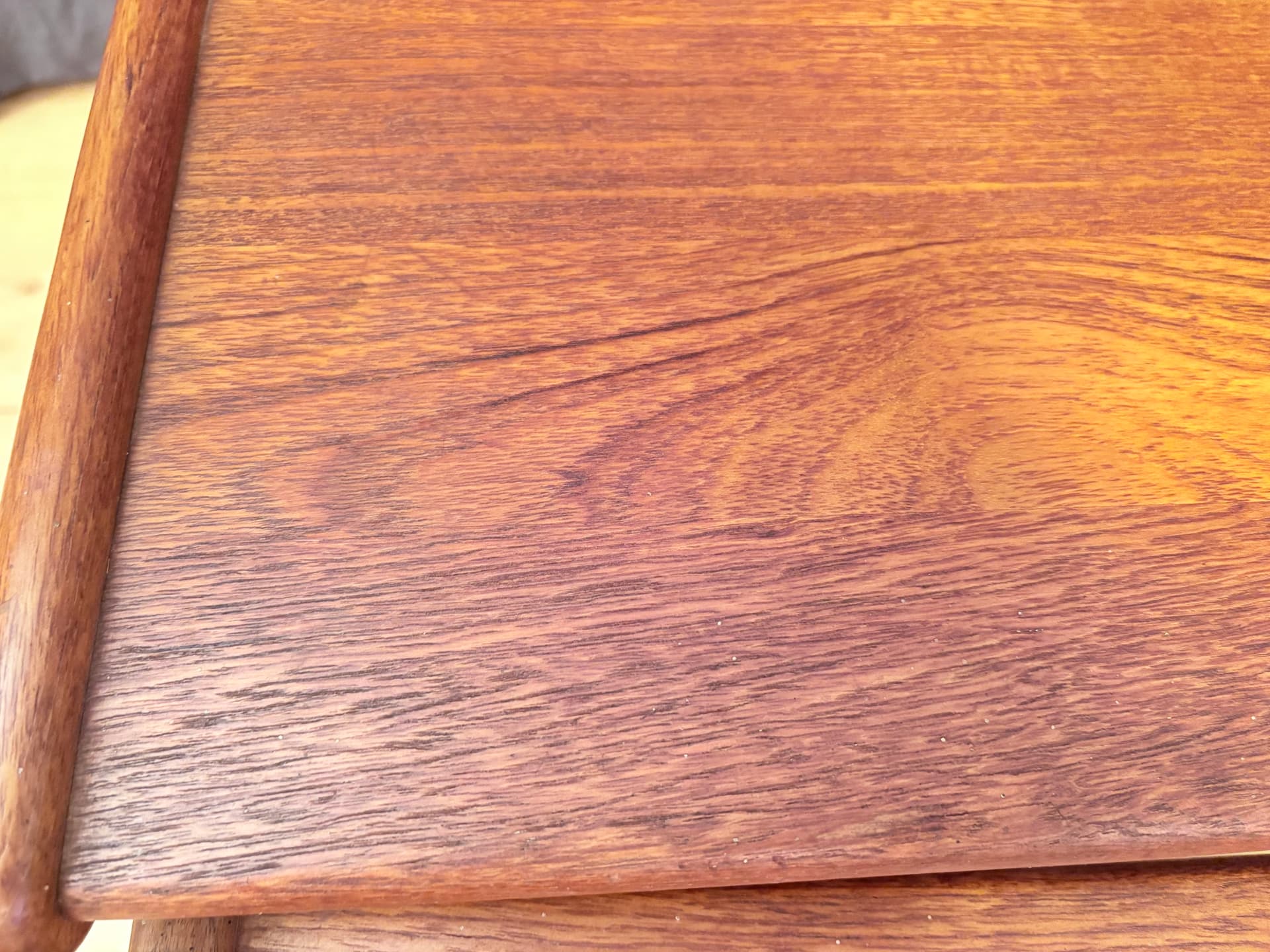 Set of three side tables, brown teak, Denmark, 1960s. - 334182
