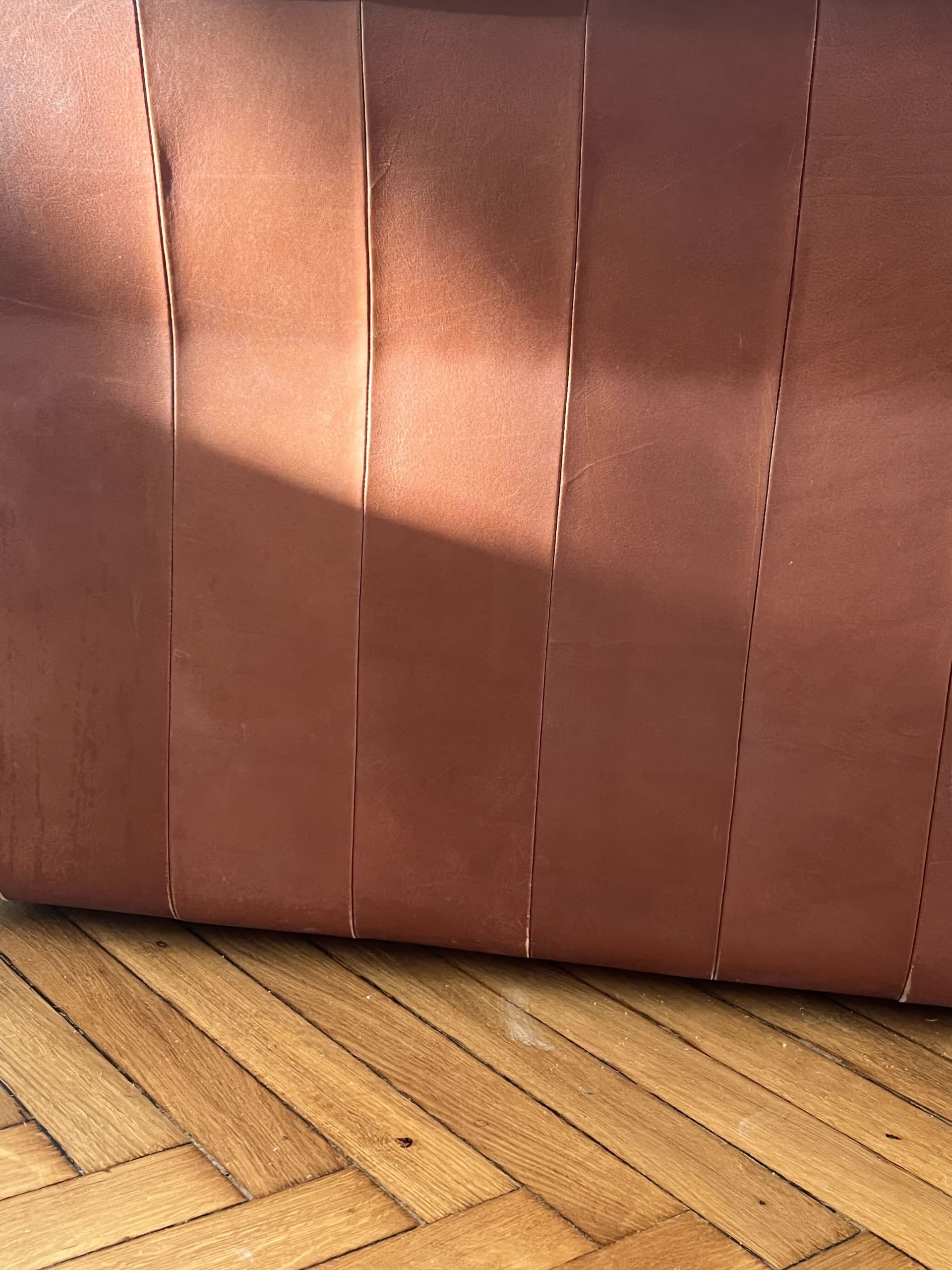 Sofa trzyosobowa de Sede, brązowa, skóra naturalna, Szwajcaria, lata 70. - 334190