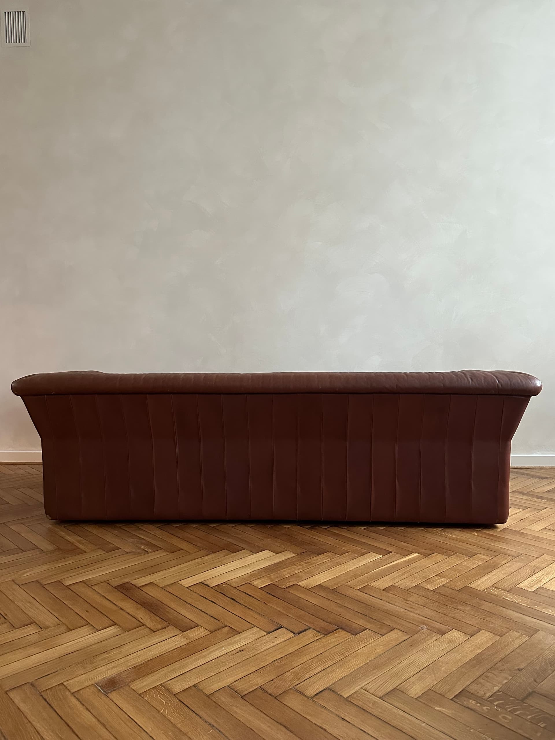Sofa trzyosobowa de Sede, brązowa, skóra naturalna, Szwajcaria, lata 70. - 334188