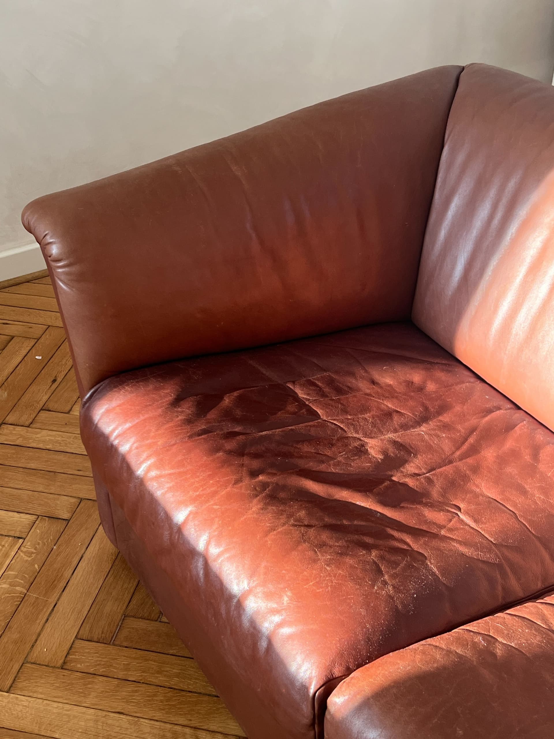 Sofa trzyosobowa de Sede, brązowa, skóra naturalna, Szwajcaria, lata 70. - 334191