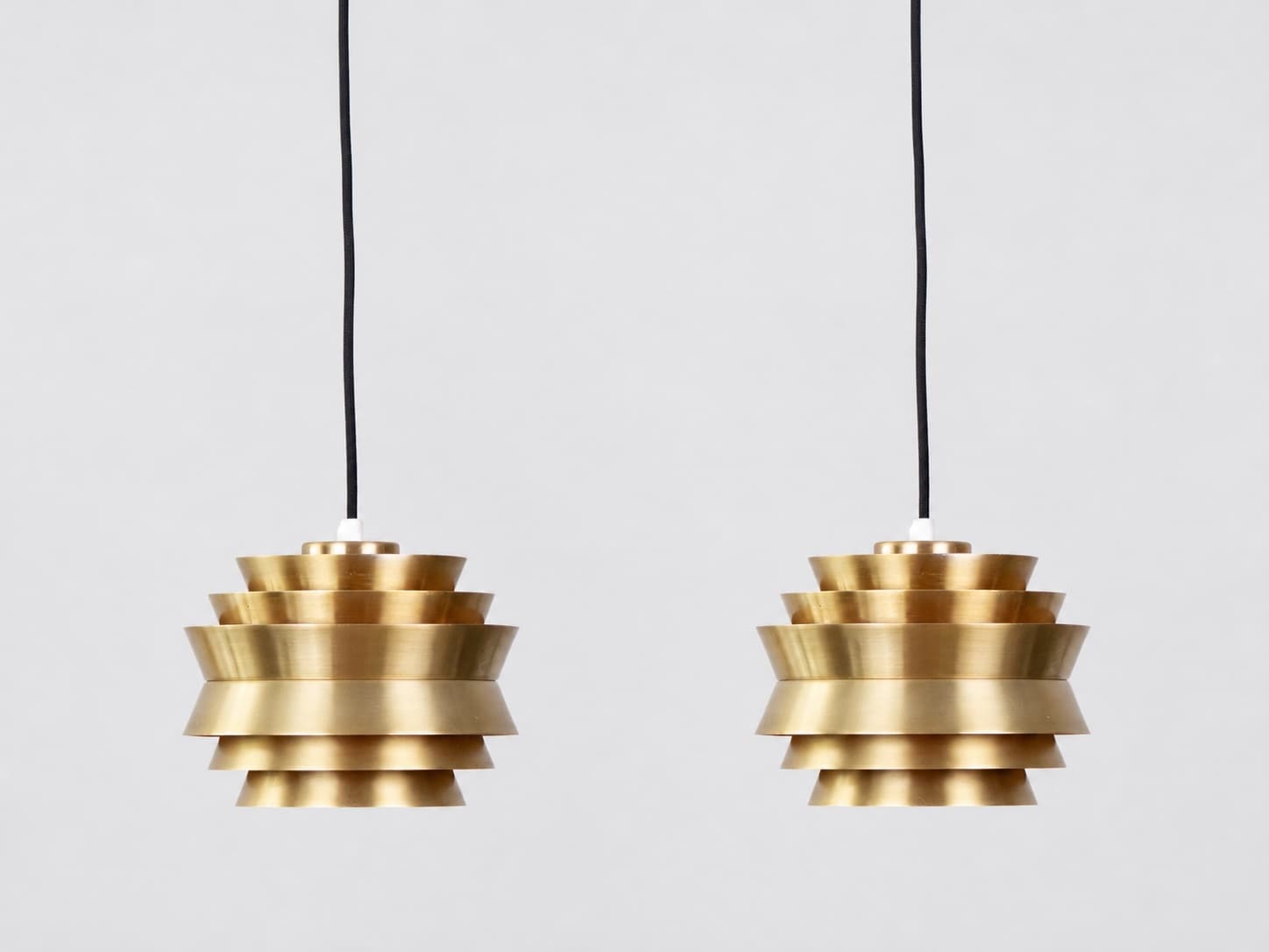 Pair of pendant lamps Trava, silver blue, metal, by C. Thore, Granhaga Metallindustri, Sweden, 1960s. - 334259
